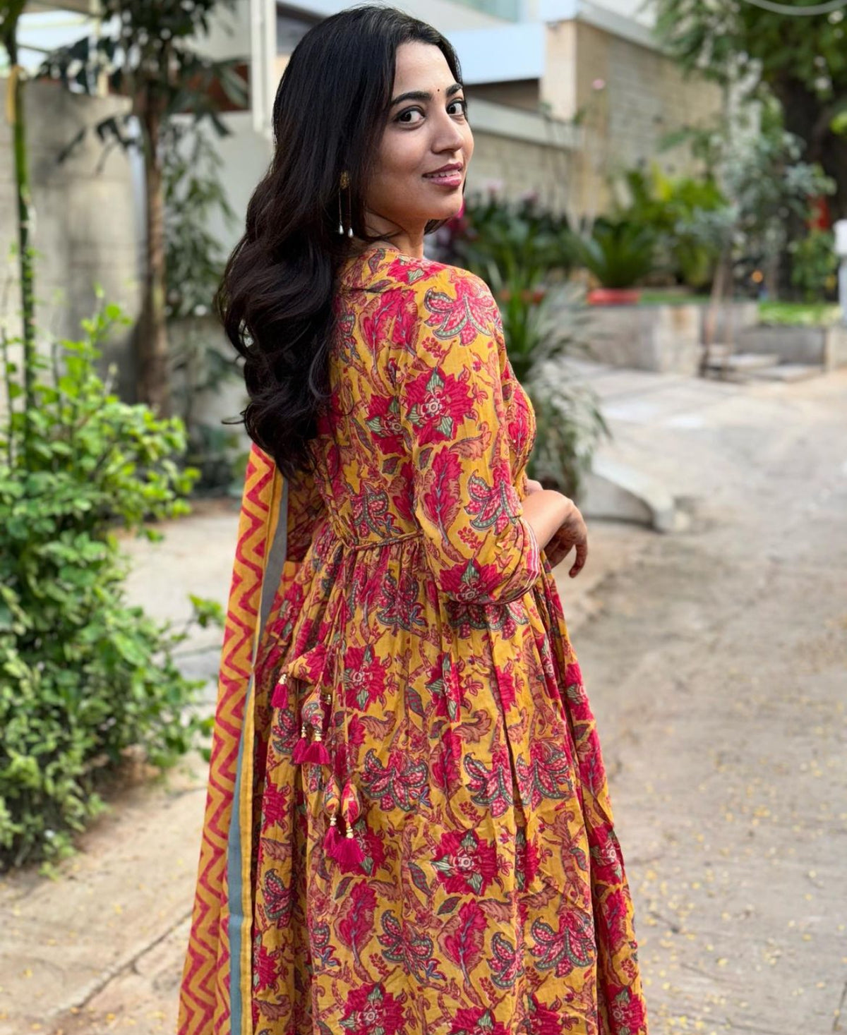 Sanjana – Mustard Sequin Kurta Suit Set