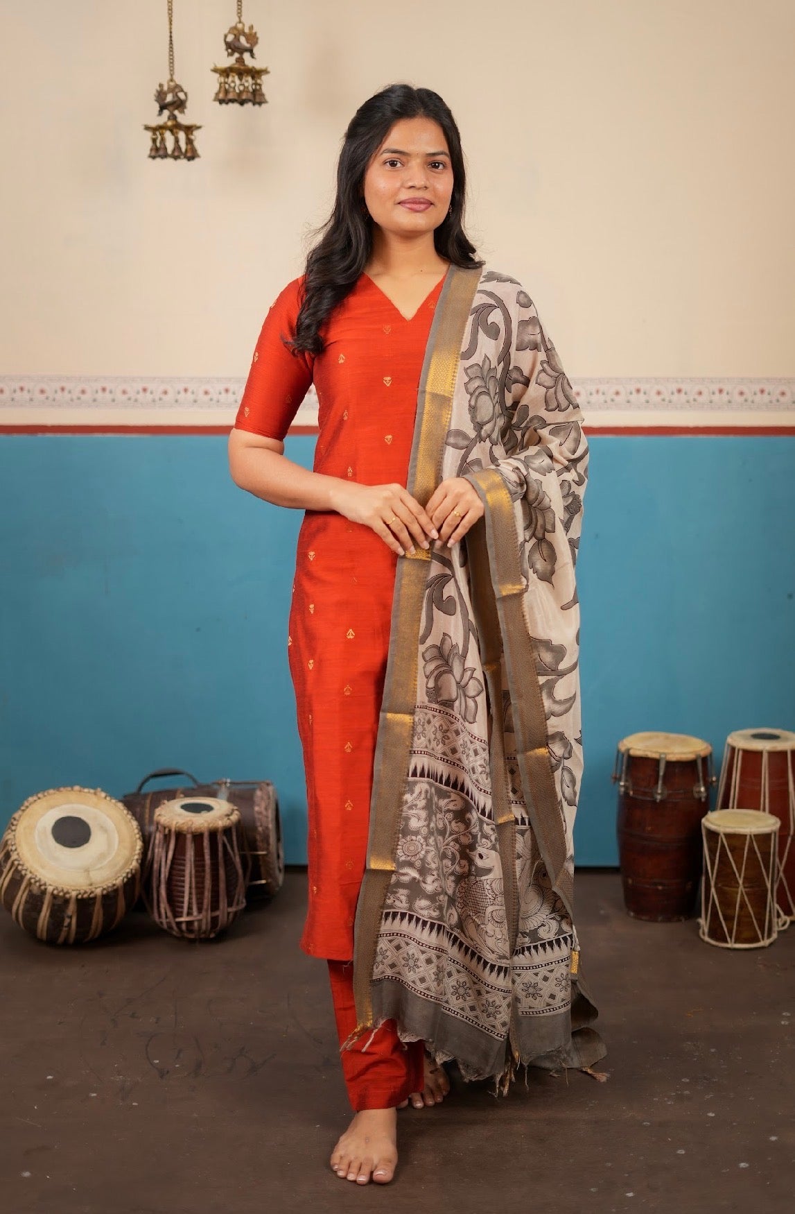 kalamkari silk dupatta-VC995