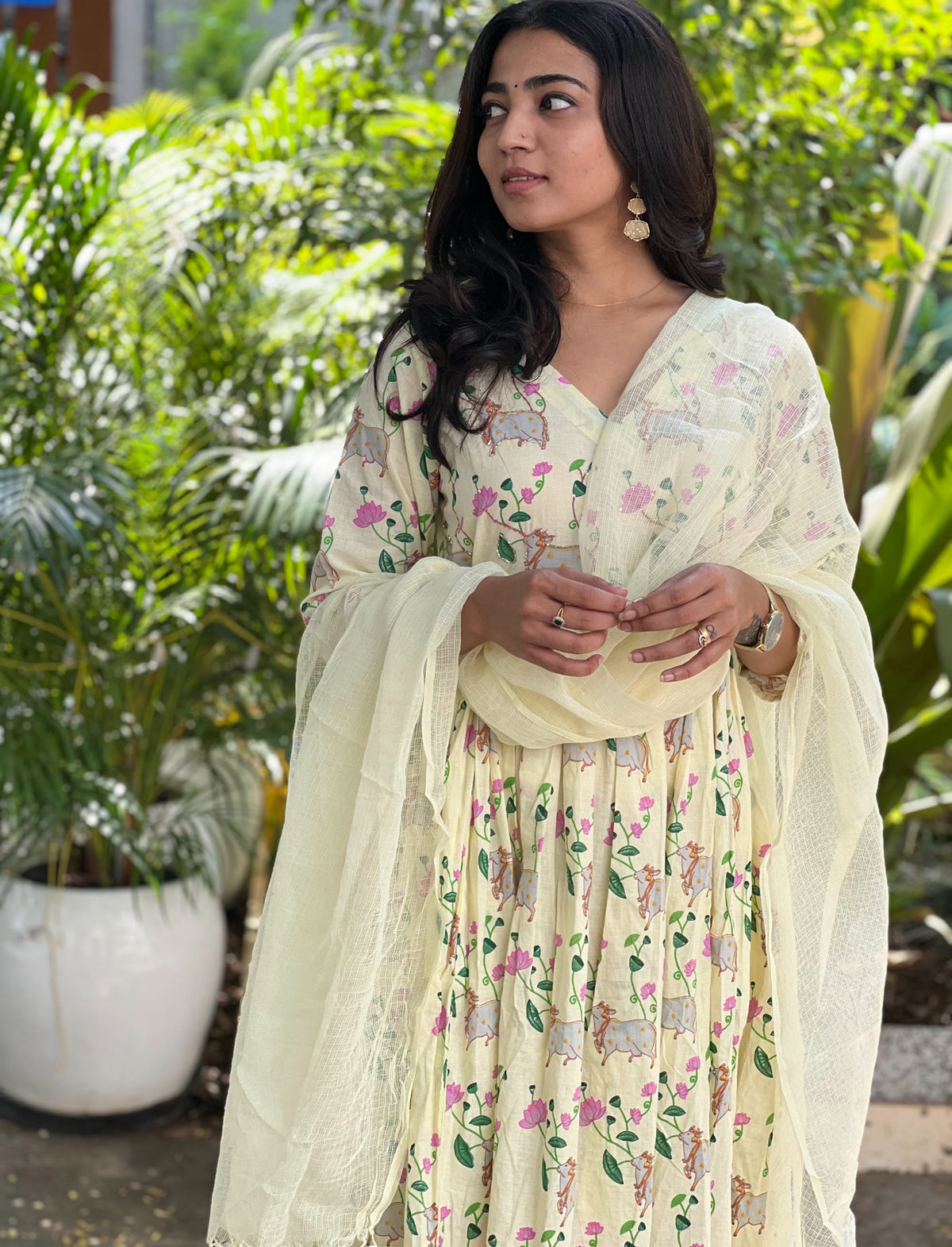 Kanmani – Pichwai Print Mul Cotton Kurta Set