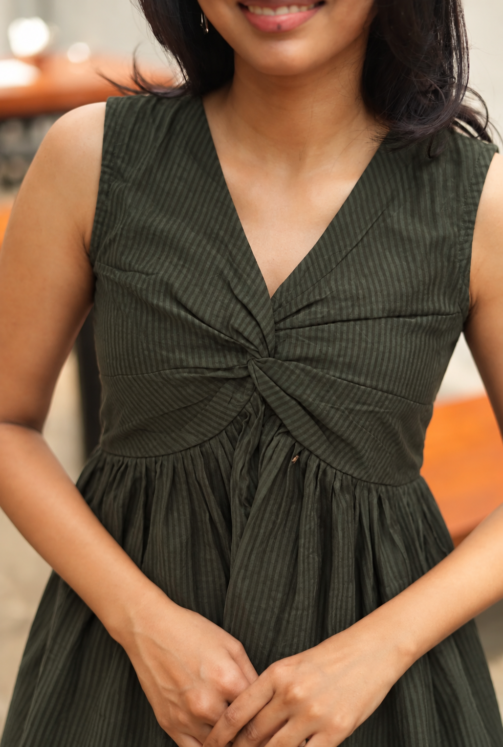 KRITHI - Green twisted top