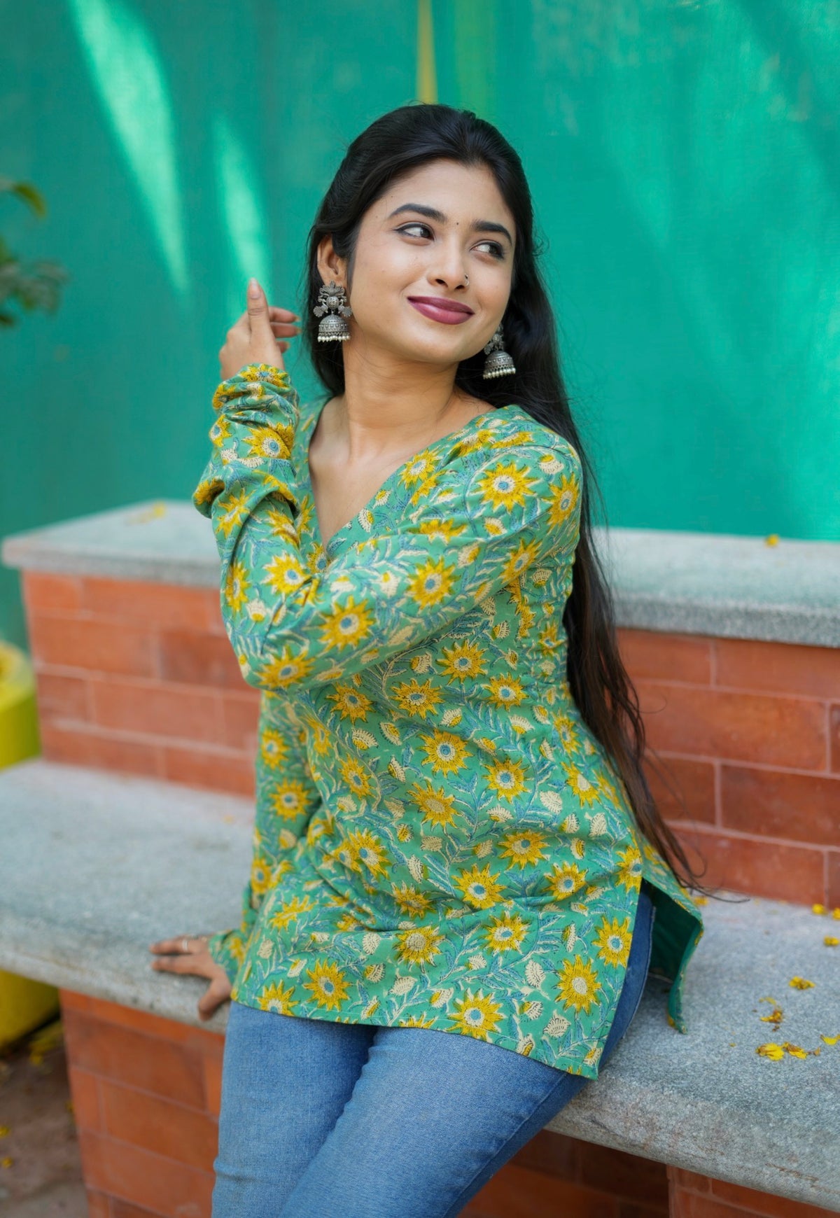 Megha-Block print short Kurti VC775