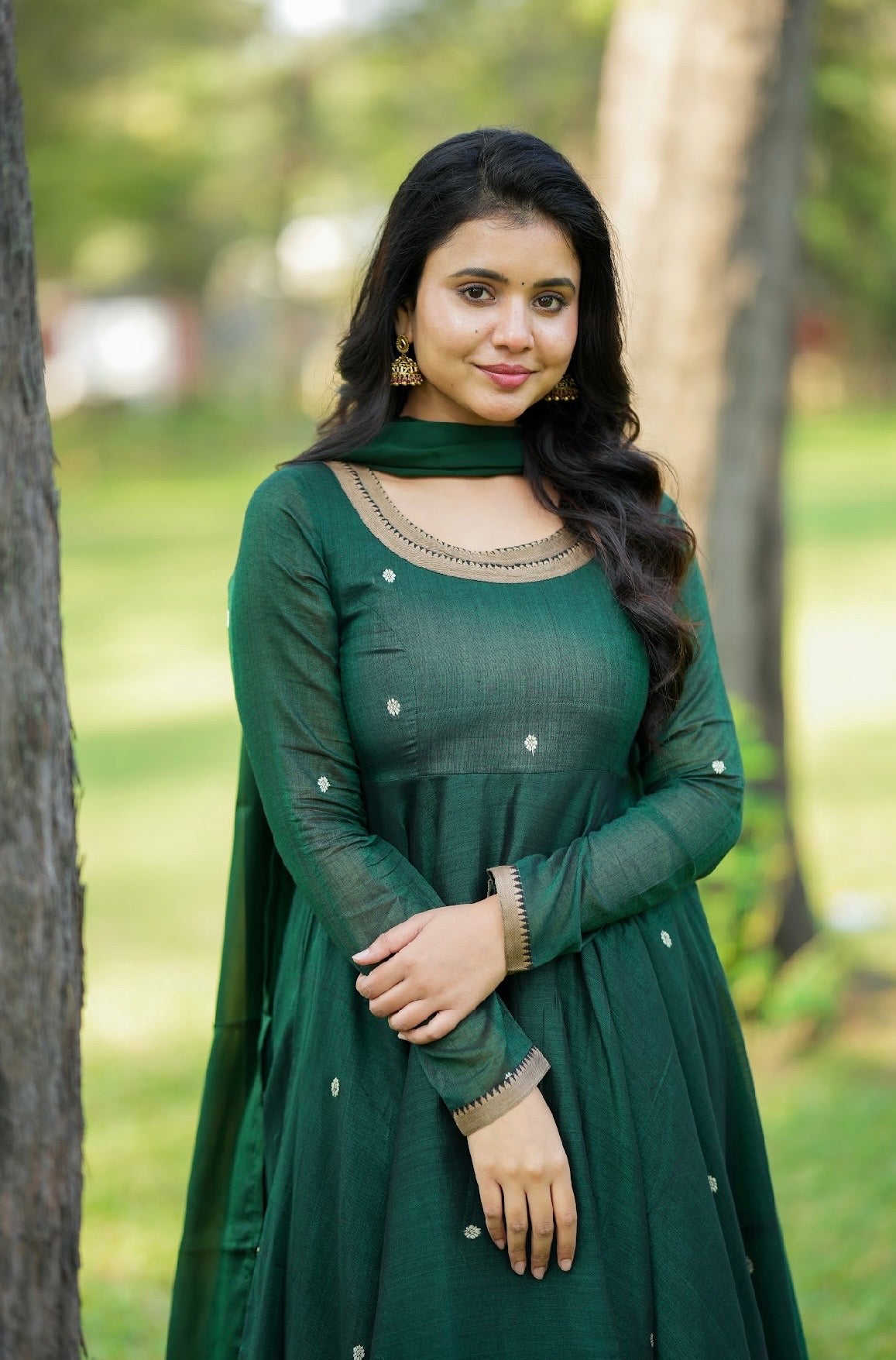 Tharika – Emerald Narayanpet Kalamkari Anarkali Suit