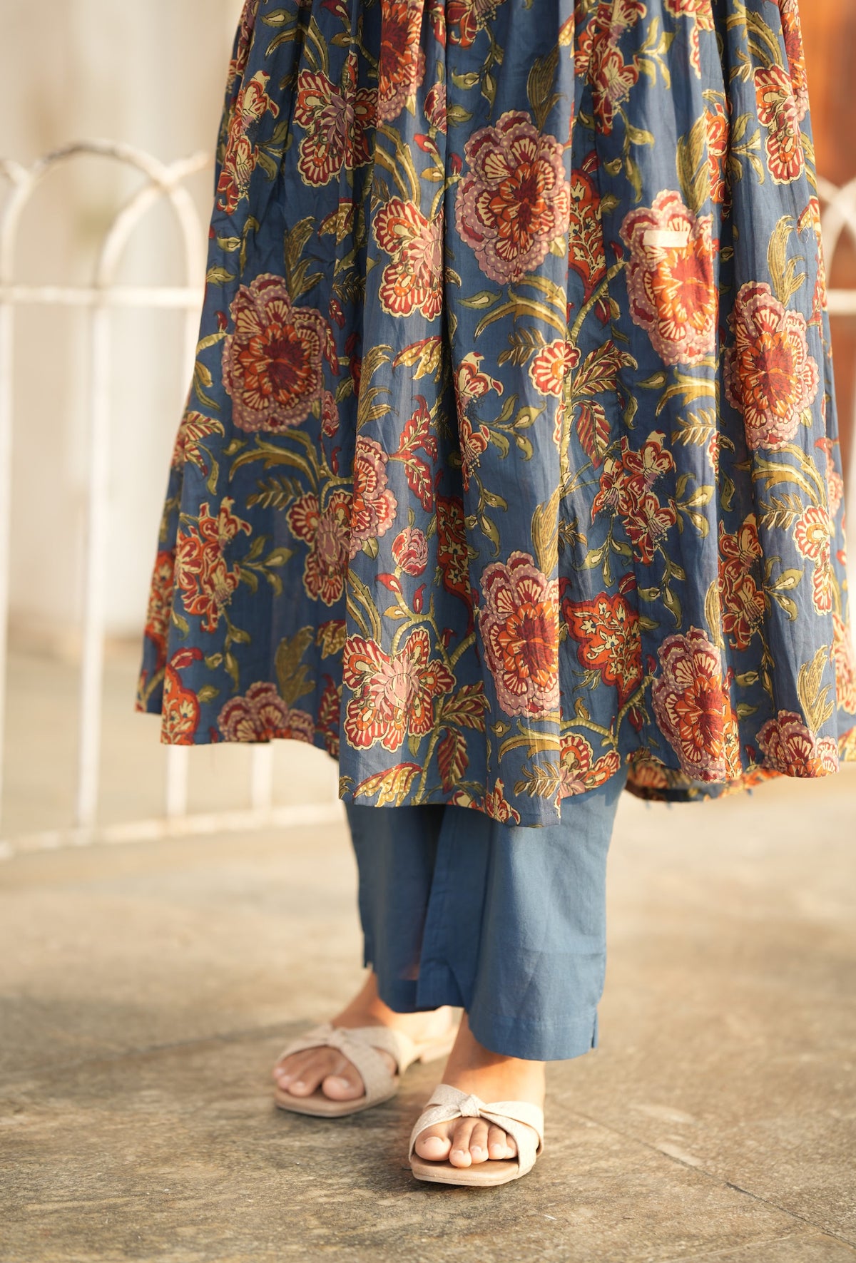 Farzana – Floral Cotton Alia-Cut Anarkali Suit Set