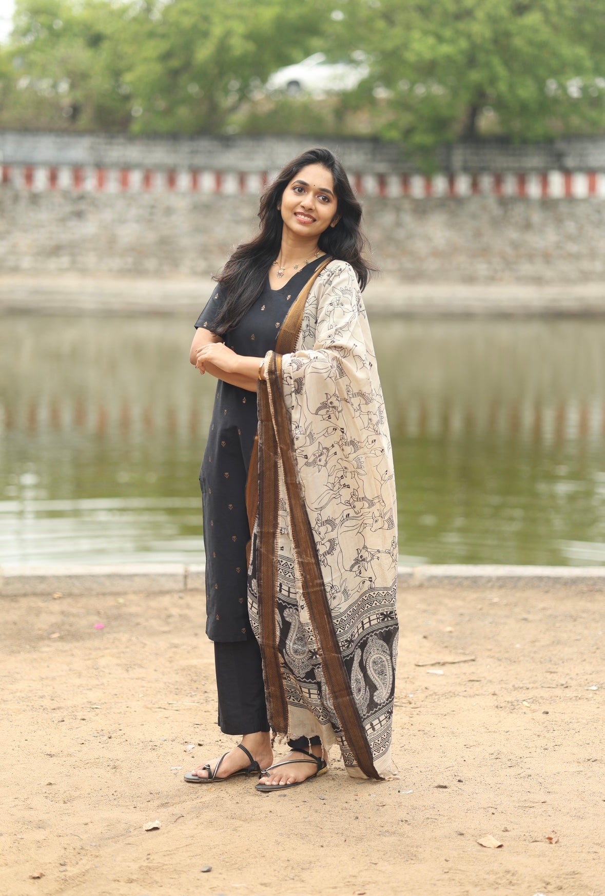 kalamkari silk dupatta-VC997