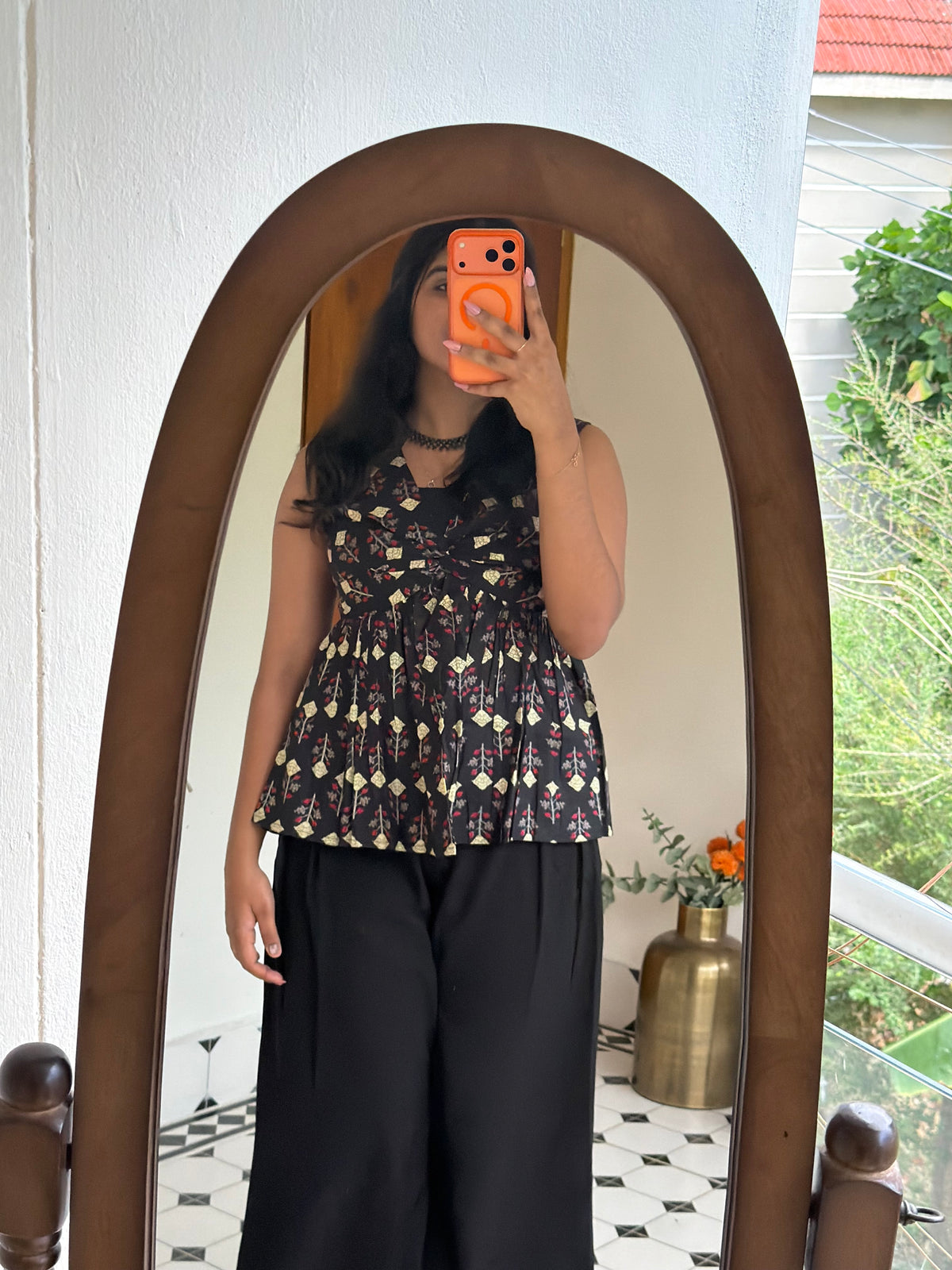 KRITHI - Black twisted  Paisley top(VC1045)