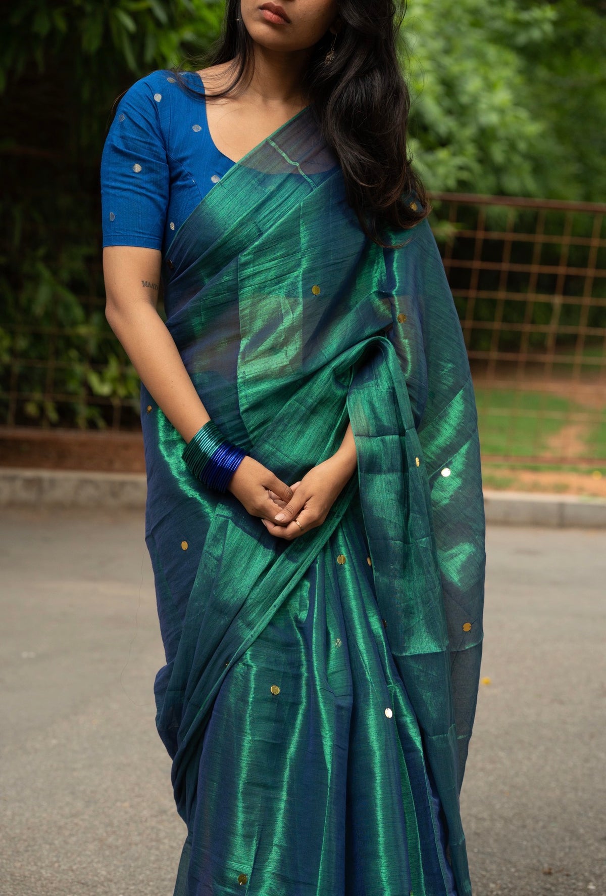 Raw silk blouse
