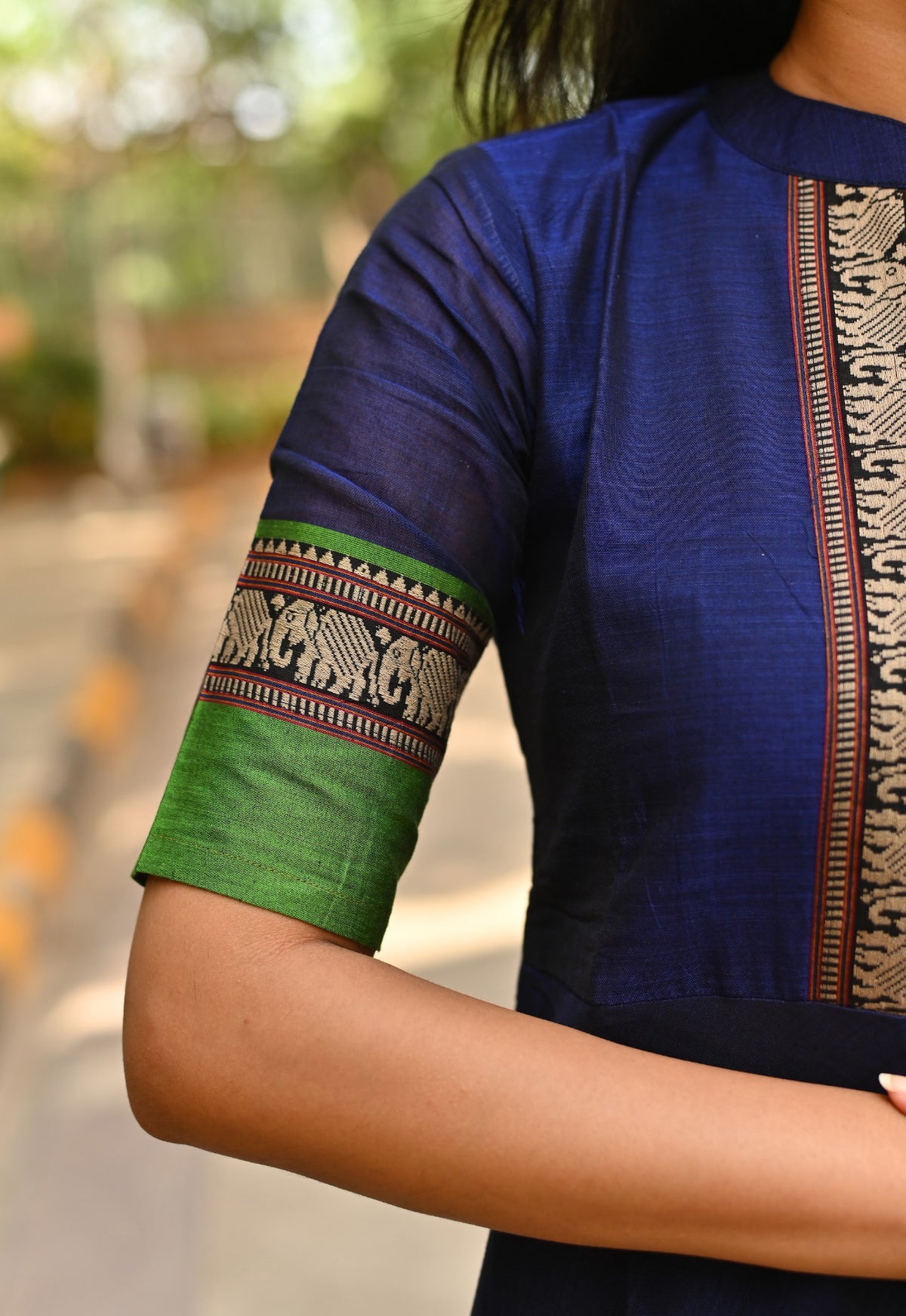 Arti Peacock Narayanpet Handloom Anarkali & Dupatta Set
