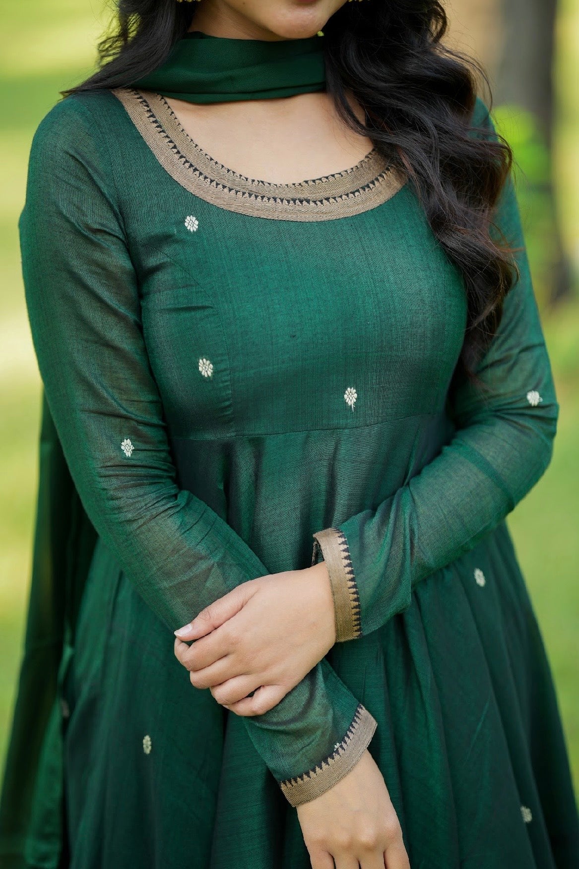 Tharika – Emerald Narayanpet Kalamkari Anarkali Suit