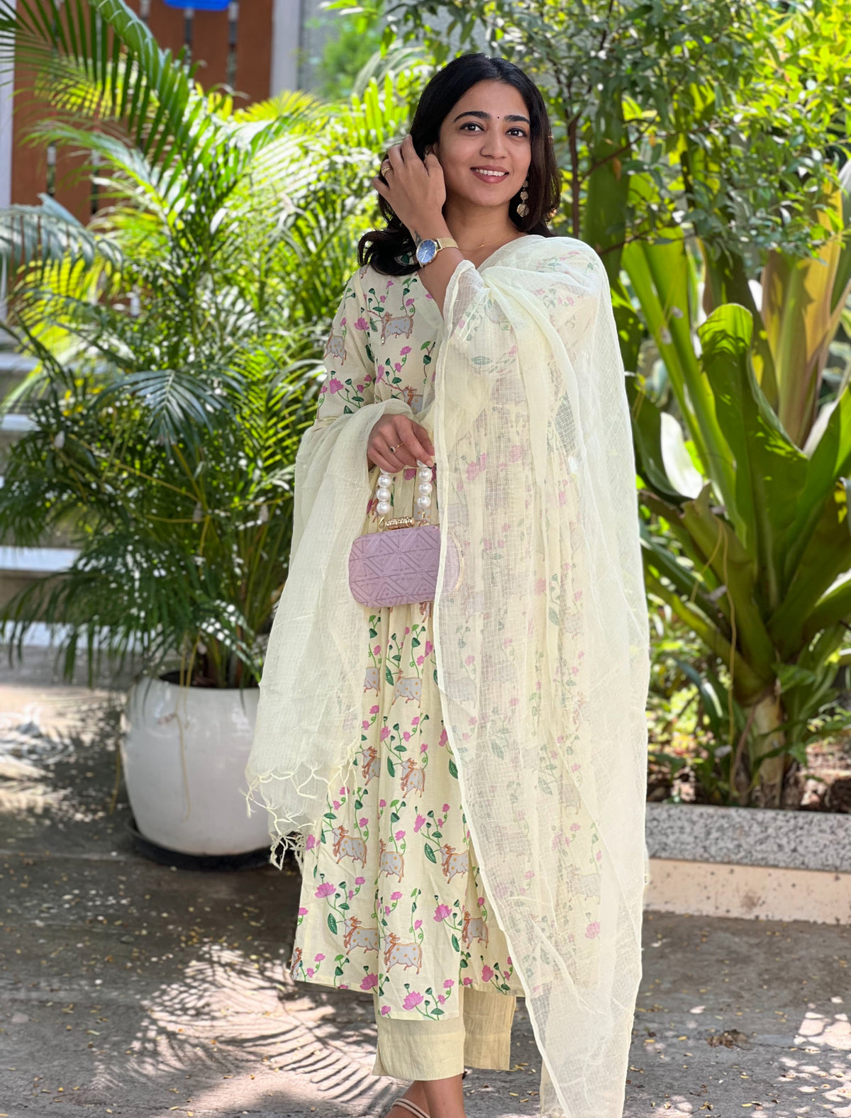 Kanmani – Pichwai Print Mul Cotton Kurta Set