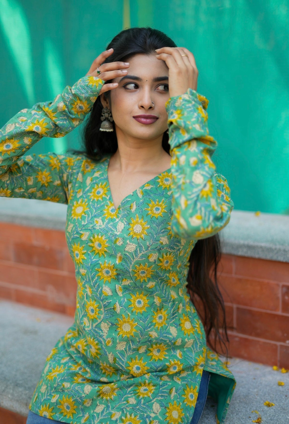 Megha-Block print short Kurti VC775