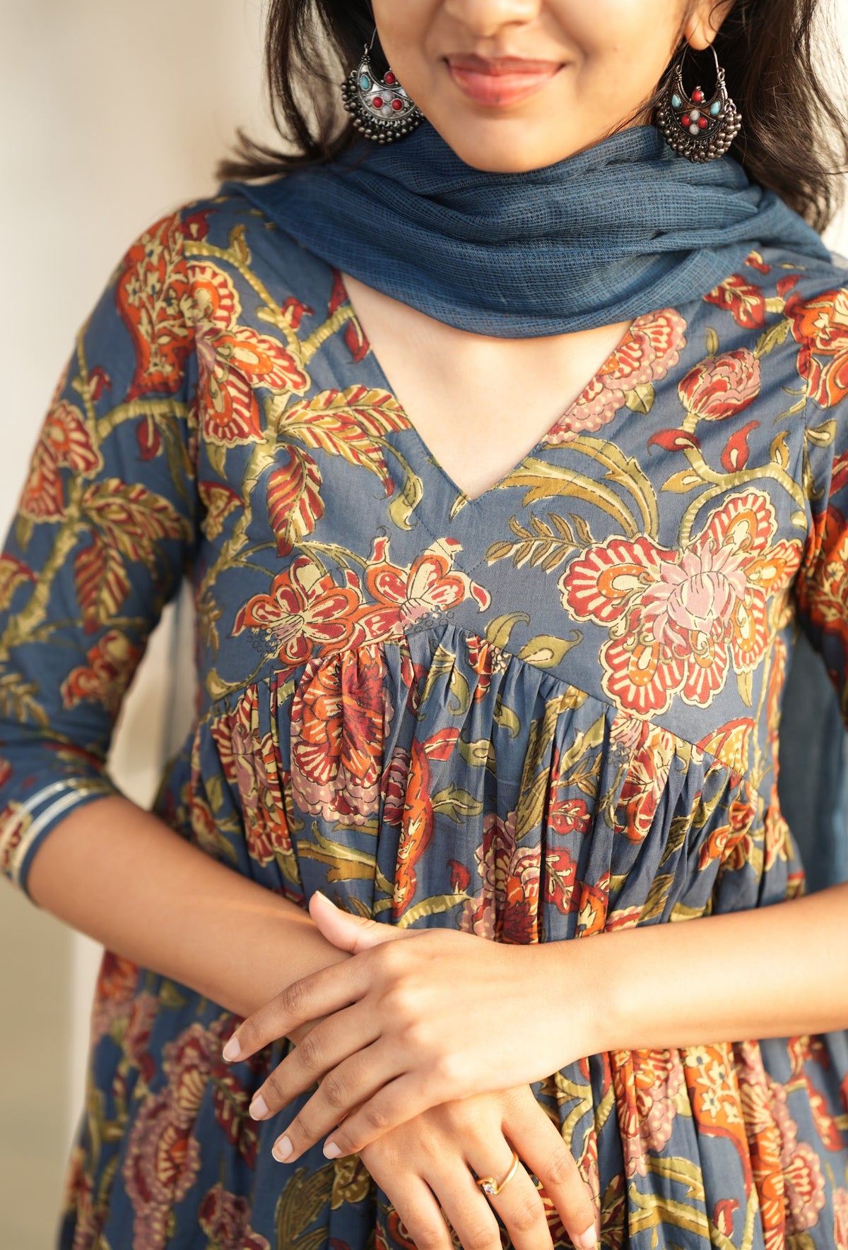 Farzana – Floral Cotton Alia-Cut Anarkali Suit Set