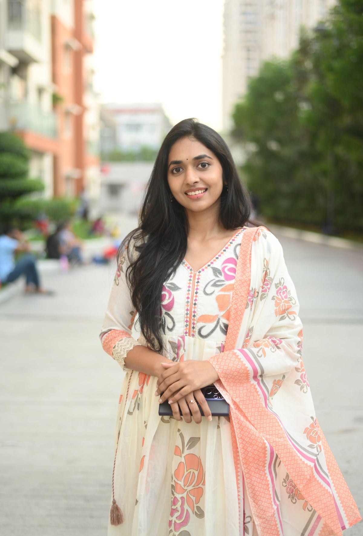 Shalini – Pink Embroidered Mul Cotton Dress & Dupatta Set