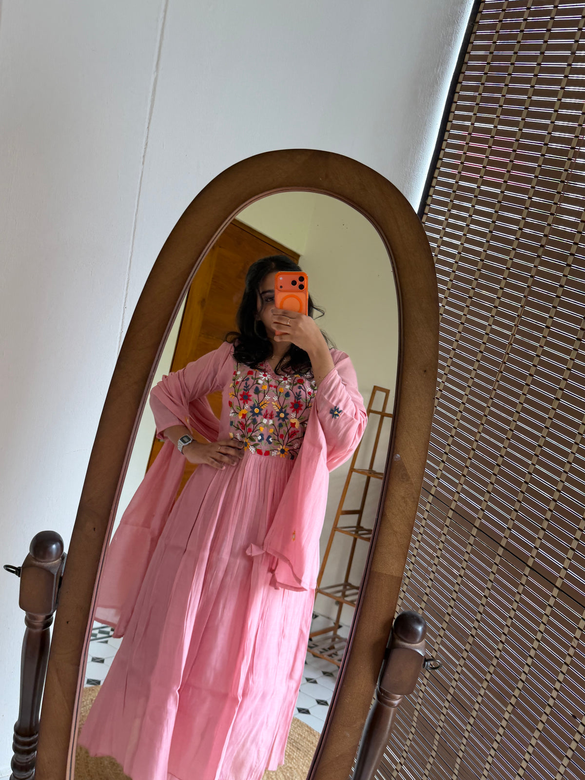 THANVI -  Floral embroidered Anarkali  -(VC1042)