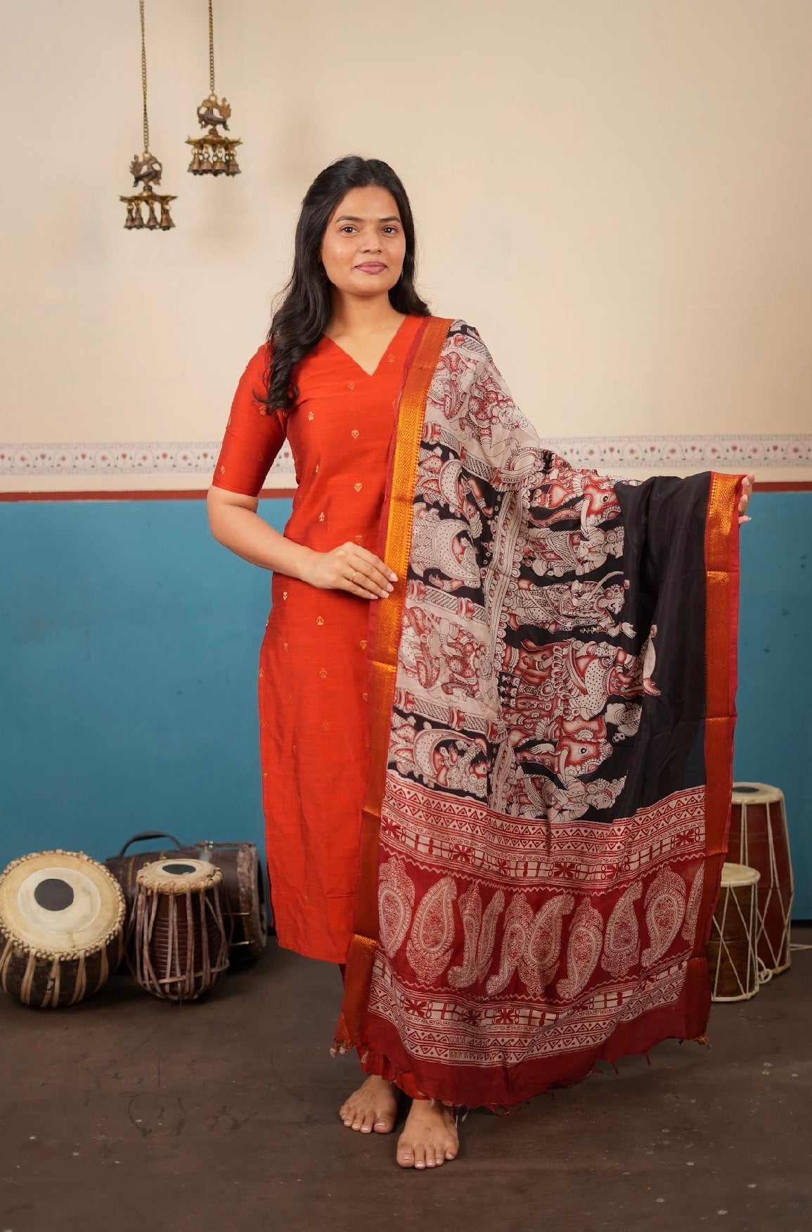 kalamkari silk dupatta-VC991