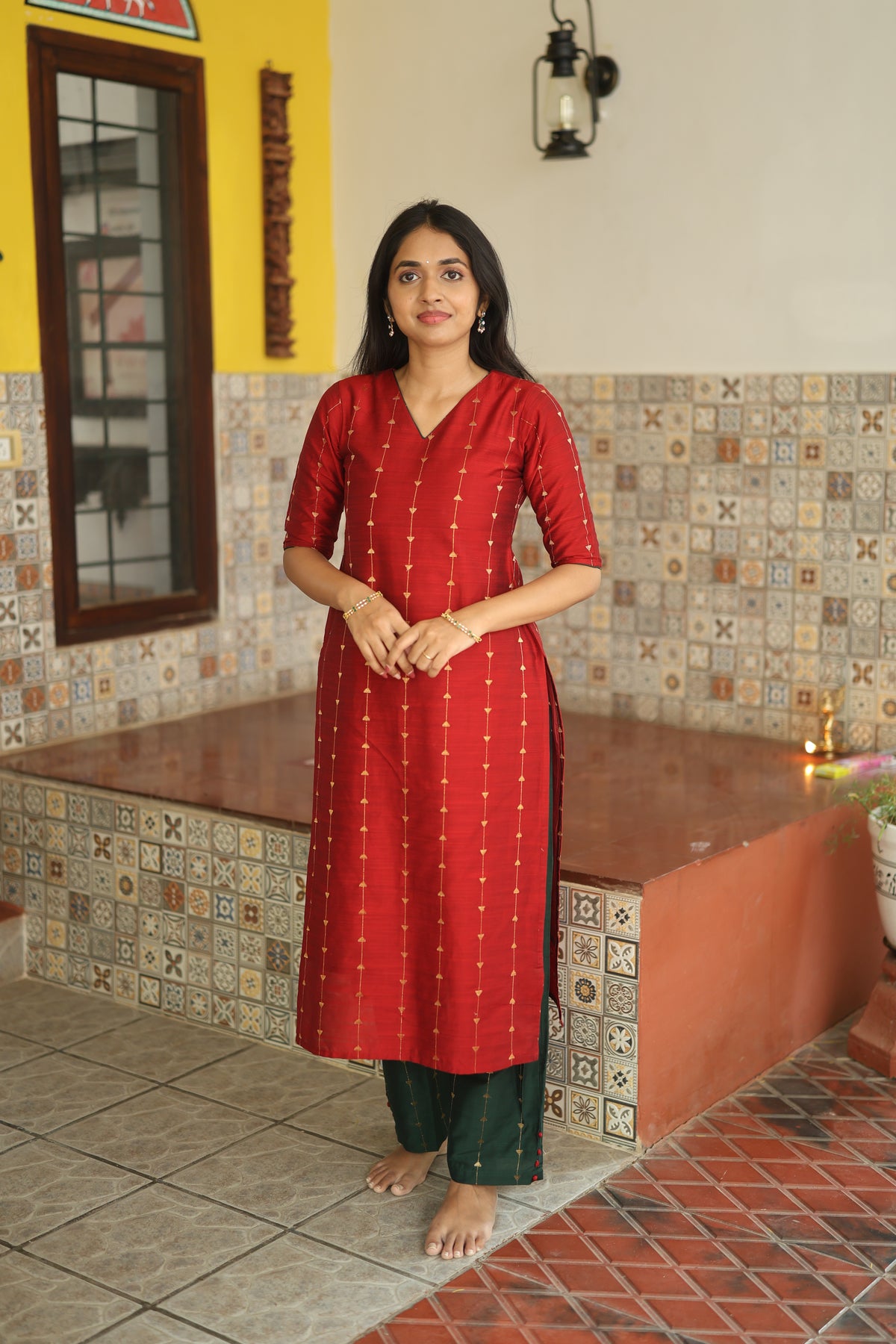 Yashodha-MAROON AND GREEN