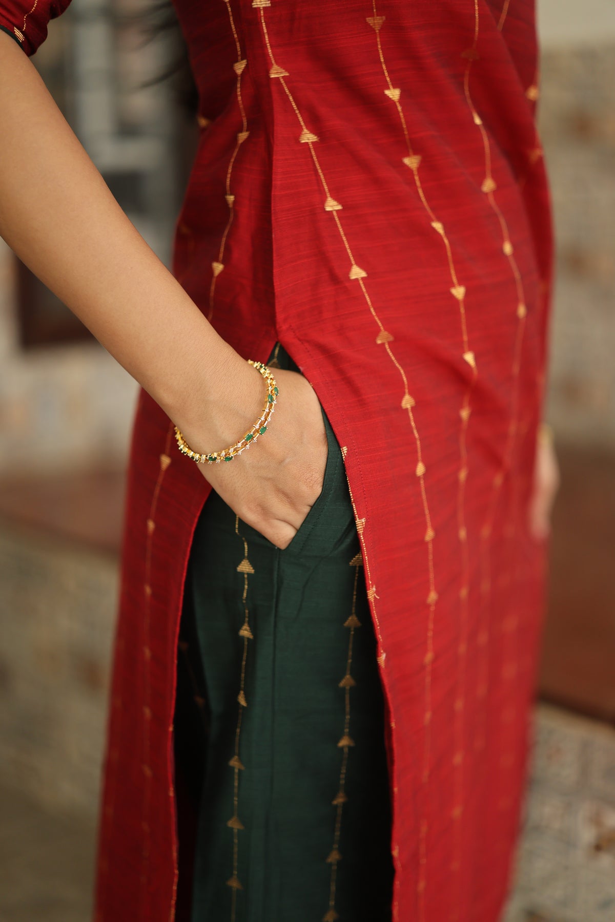 Yashodha-MAROON AND GREEN