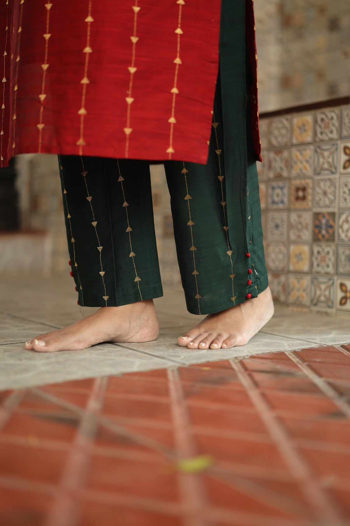 Yashodha-MAROON AND GREEN