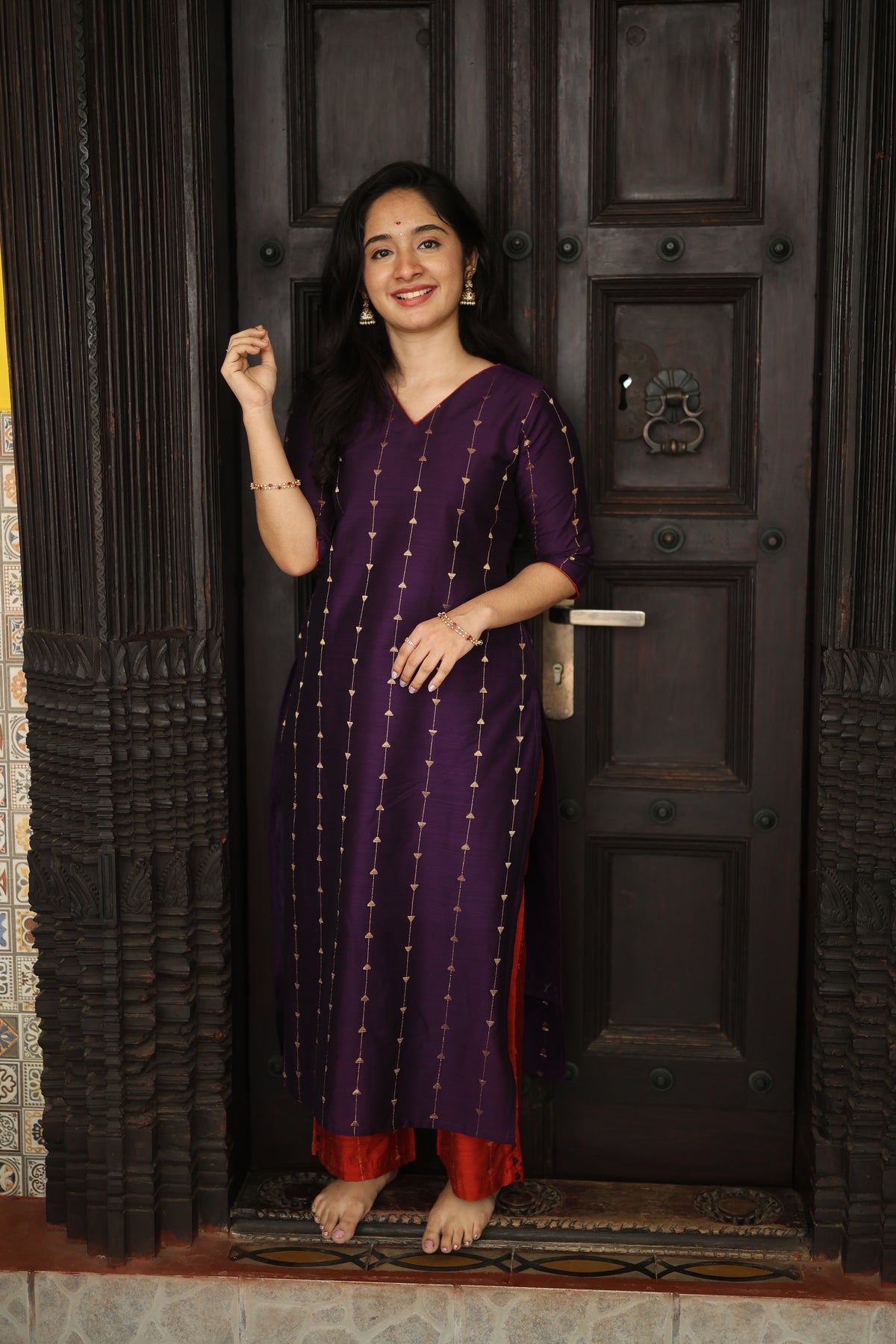 Yashodha-VIOLET AND ORANGE