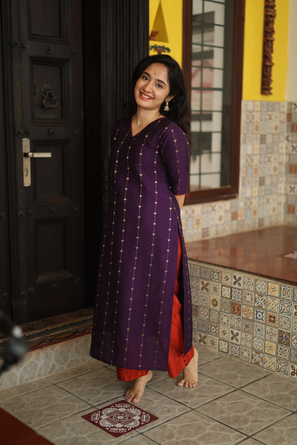 Yashodha-VIOLET AND ORANGE