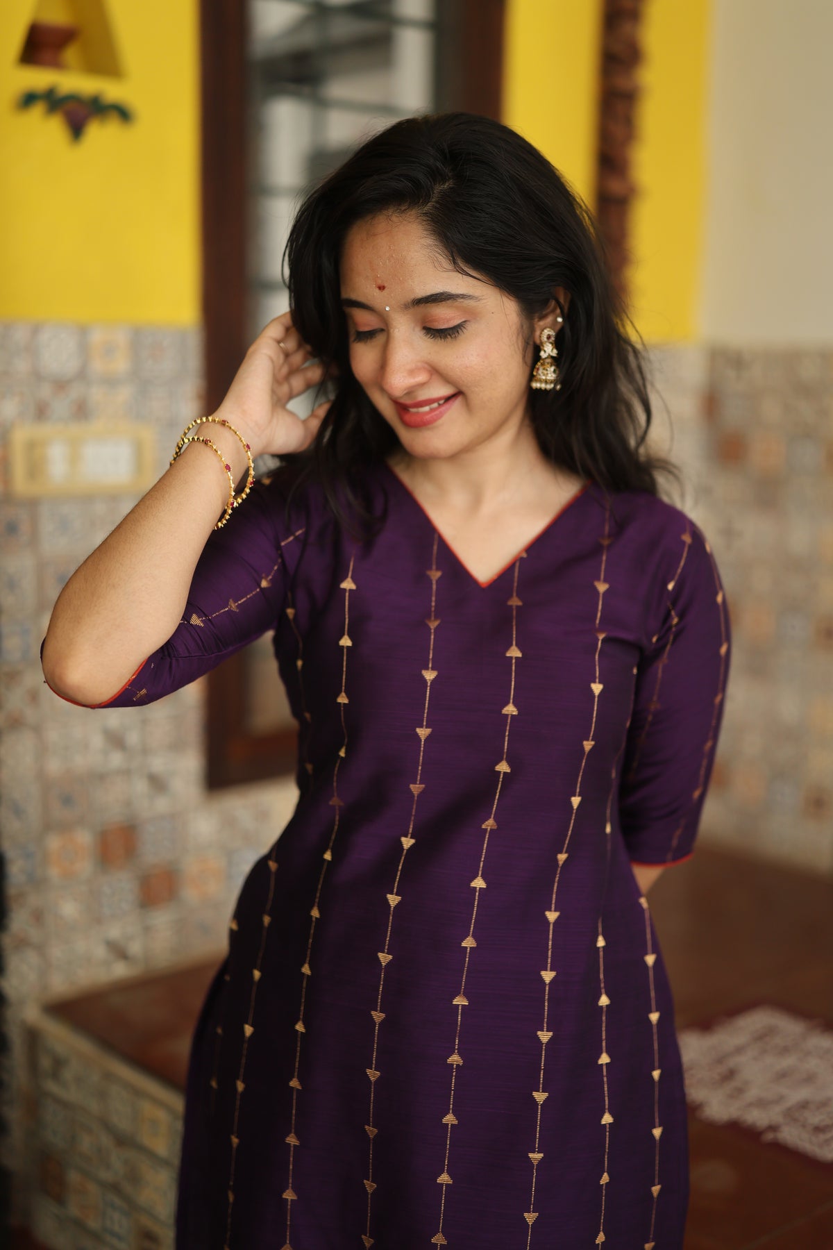 Yashodha-VIOLET AND ORANGE