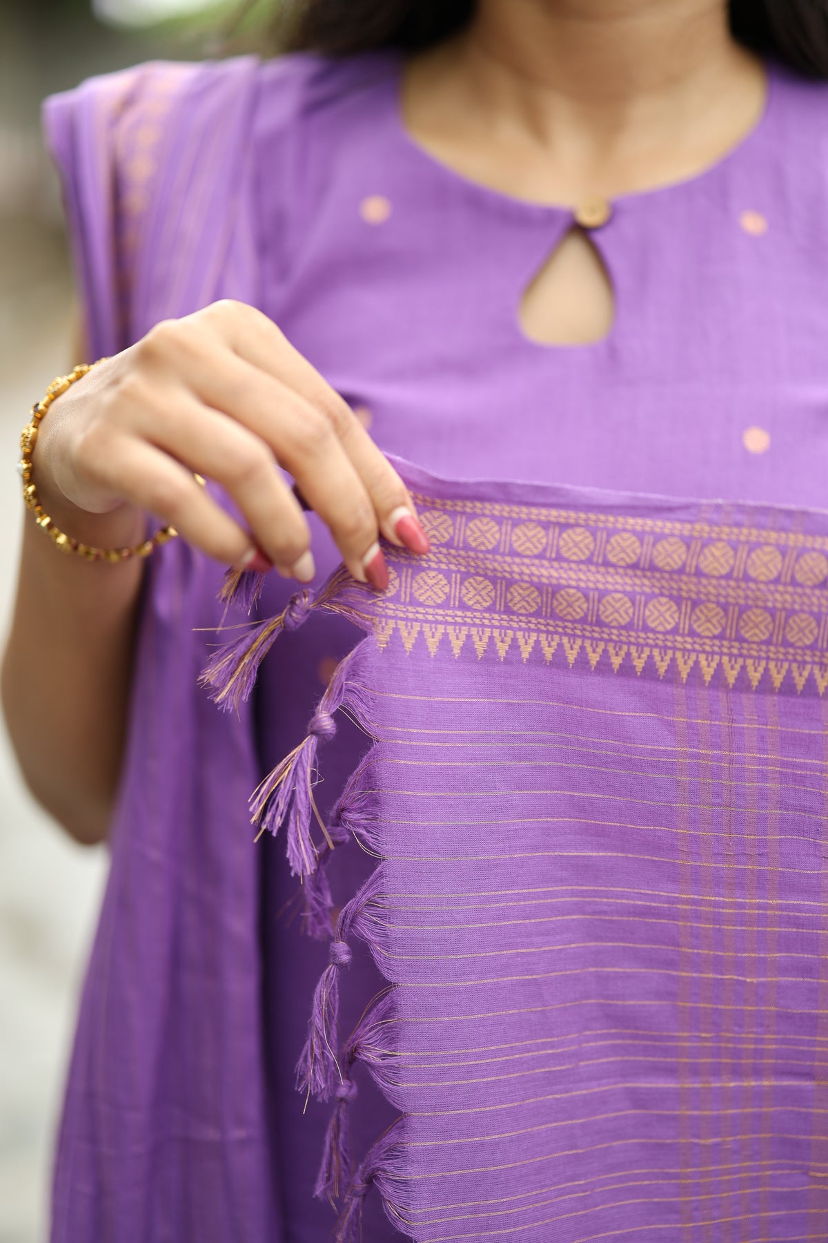 Prathiksha(Lilac)-Southcotton polka set