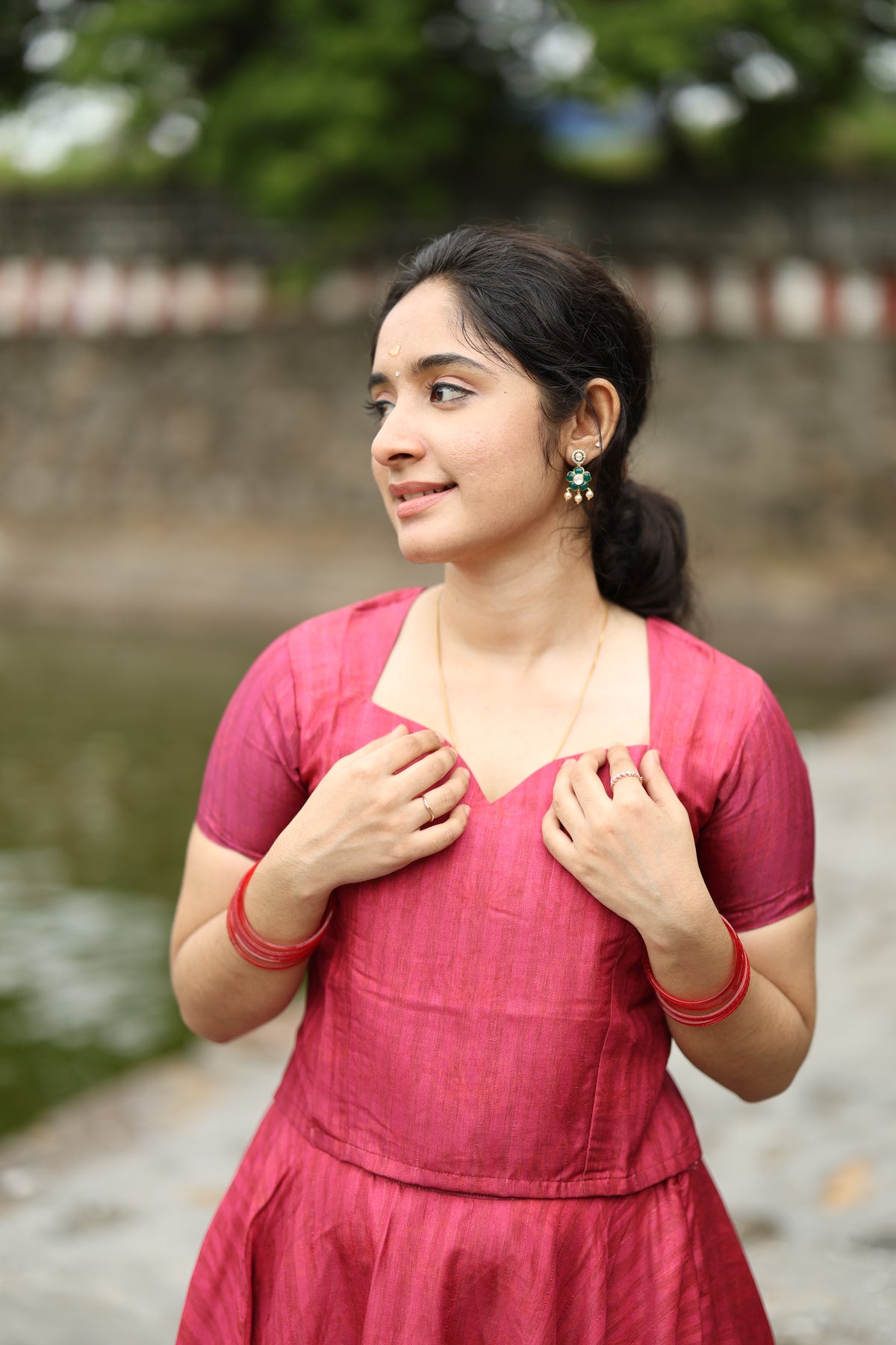 Tarangini I – Semi Tussar Silk Top & Pichwai Skirt Set