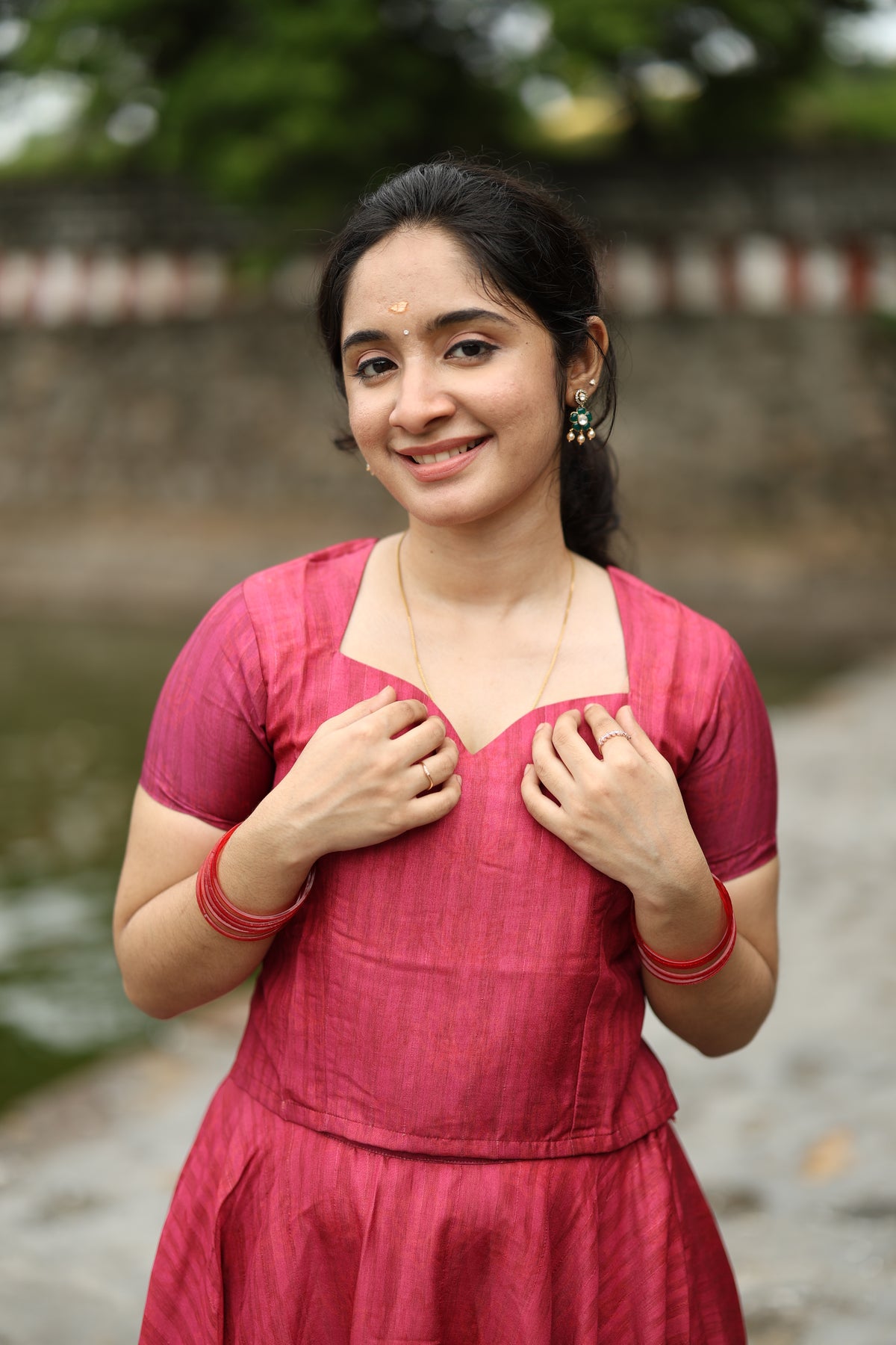 Tarangini I – Semi Tussar Silk Top & Pichwai Skirt Set