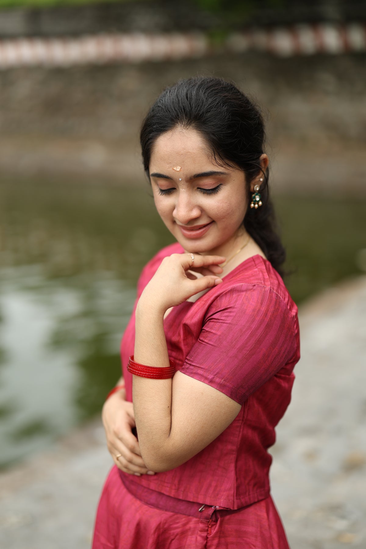 Tarangini I – Semi Tussar Silk Top & Pichwai Skirt Set