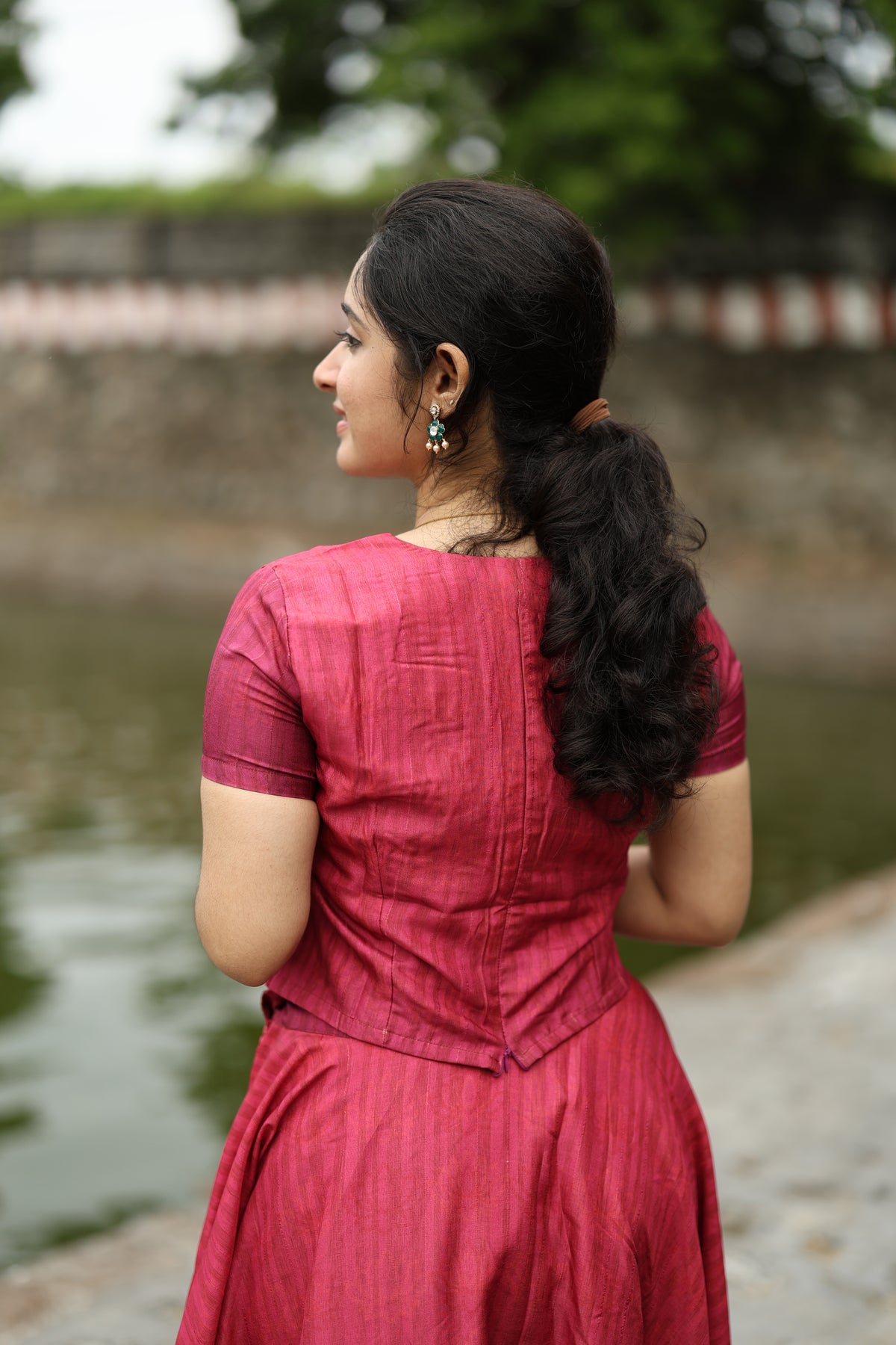 Tarangini I – Semi Tussar Silk Top & Pichwai Skirt Set