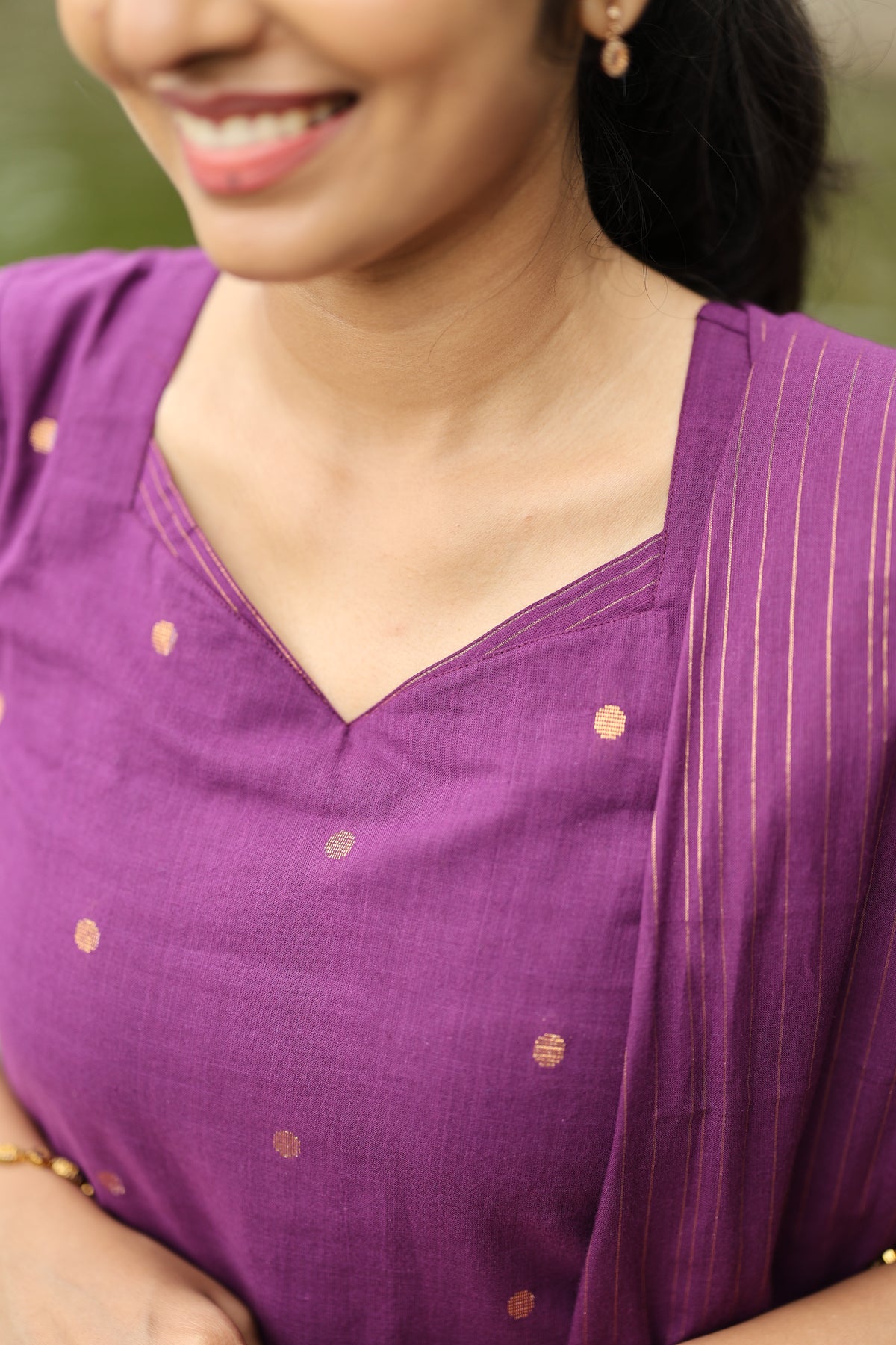 Prathiksha(Violet)-Southcotton polka set