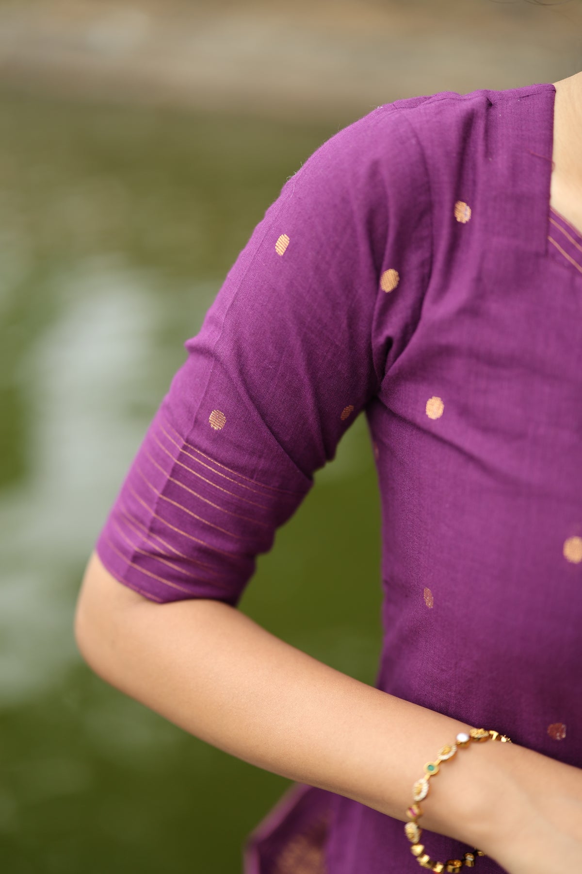 Prathiksha(Violet)-Southcotton polka set