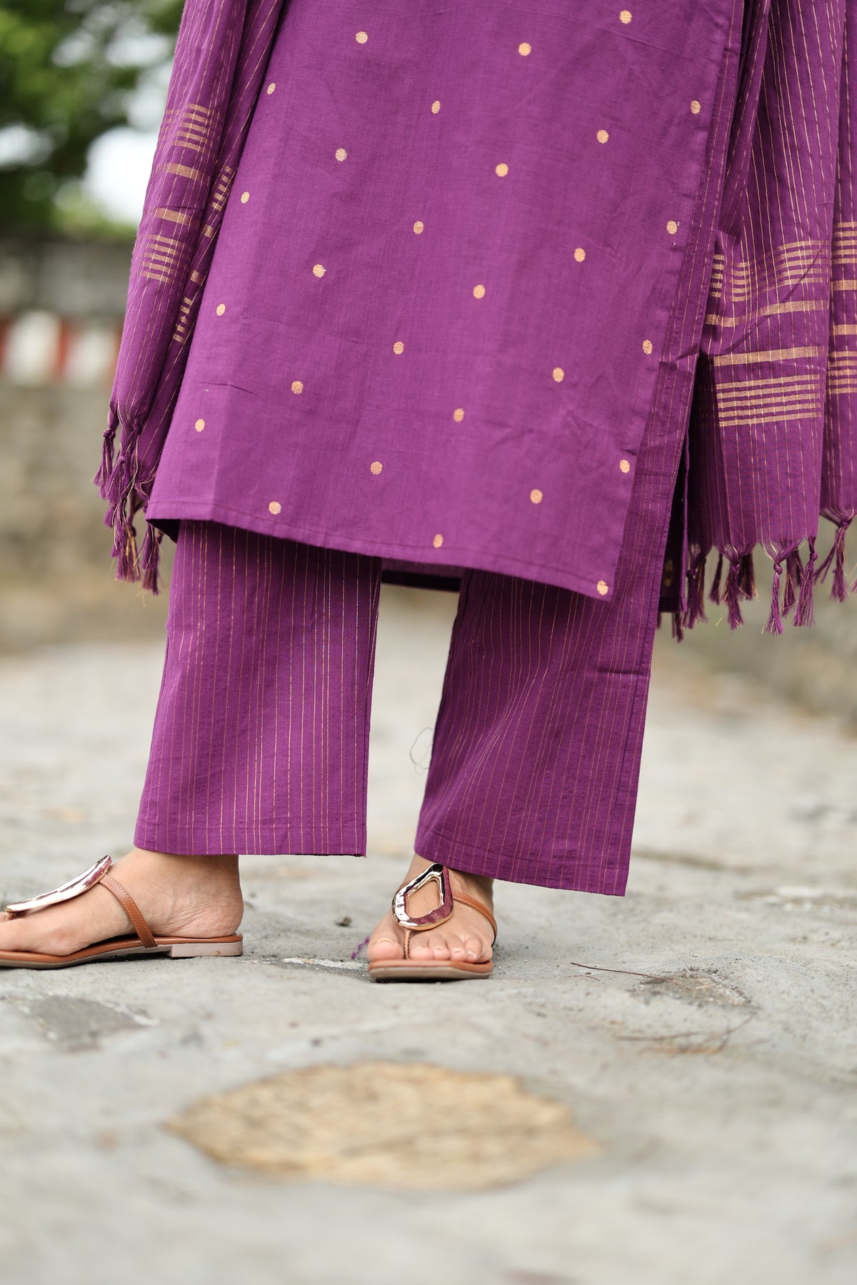 Prathiksha(Violet)-Southcotton polka set