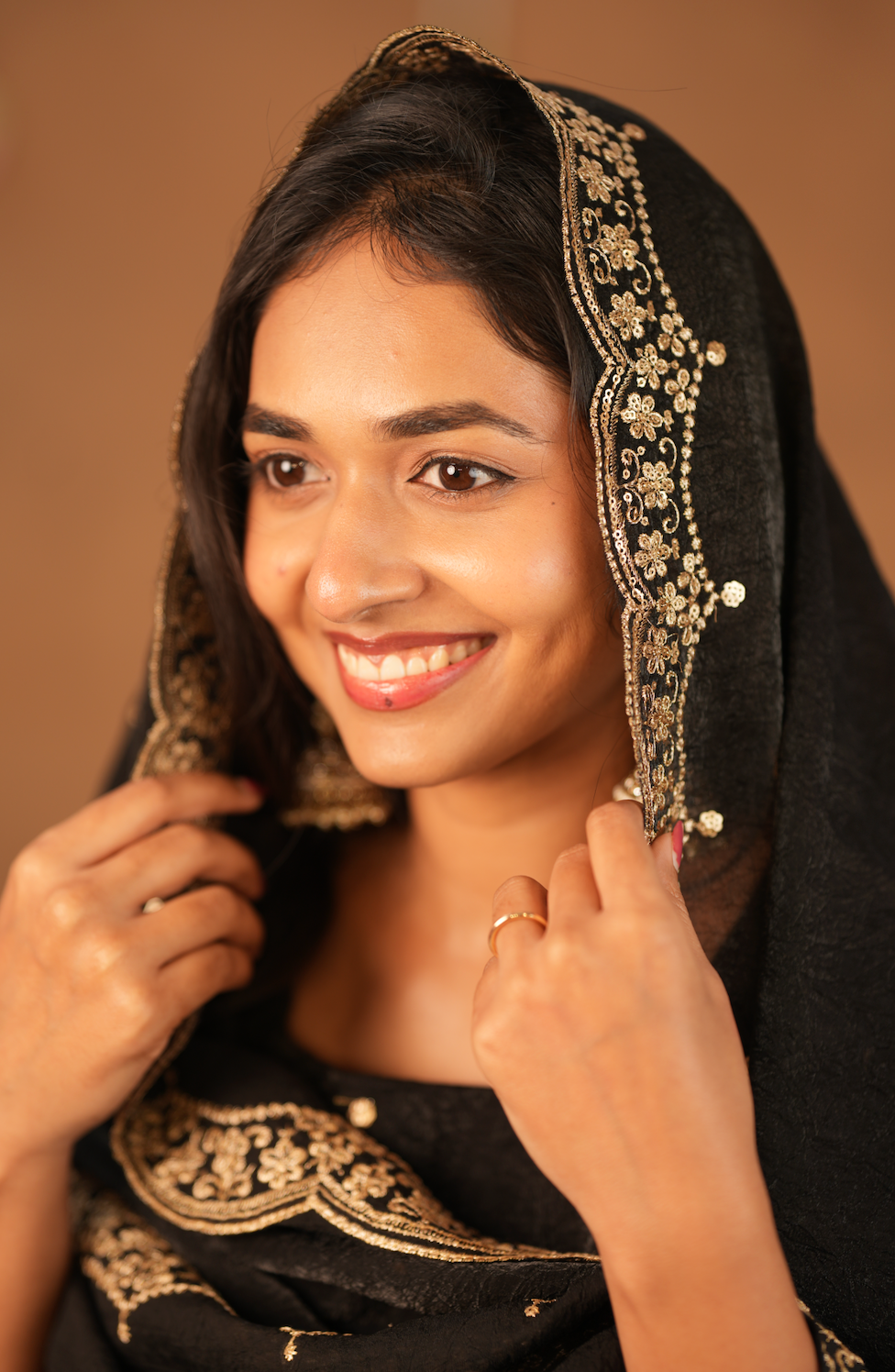Krithika – Black Crushed Space Silk Maxi Suit with Dupatta