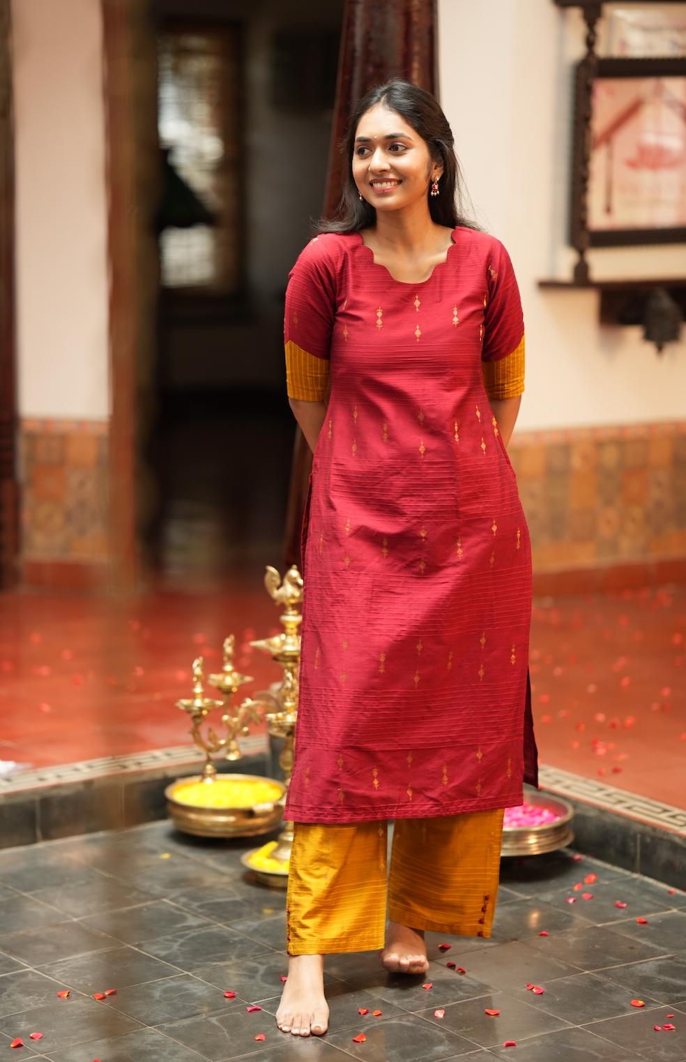 Yashodha-RED WITH MUSTARD