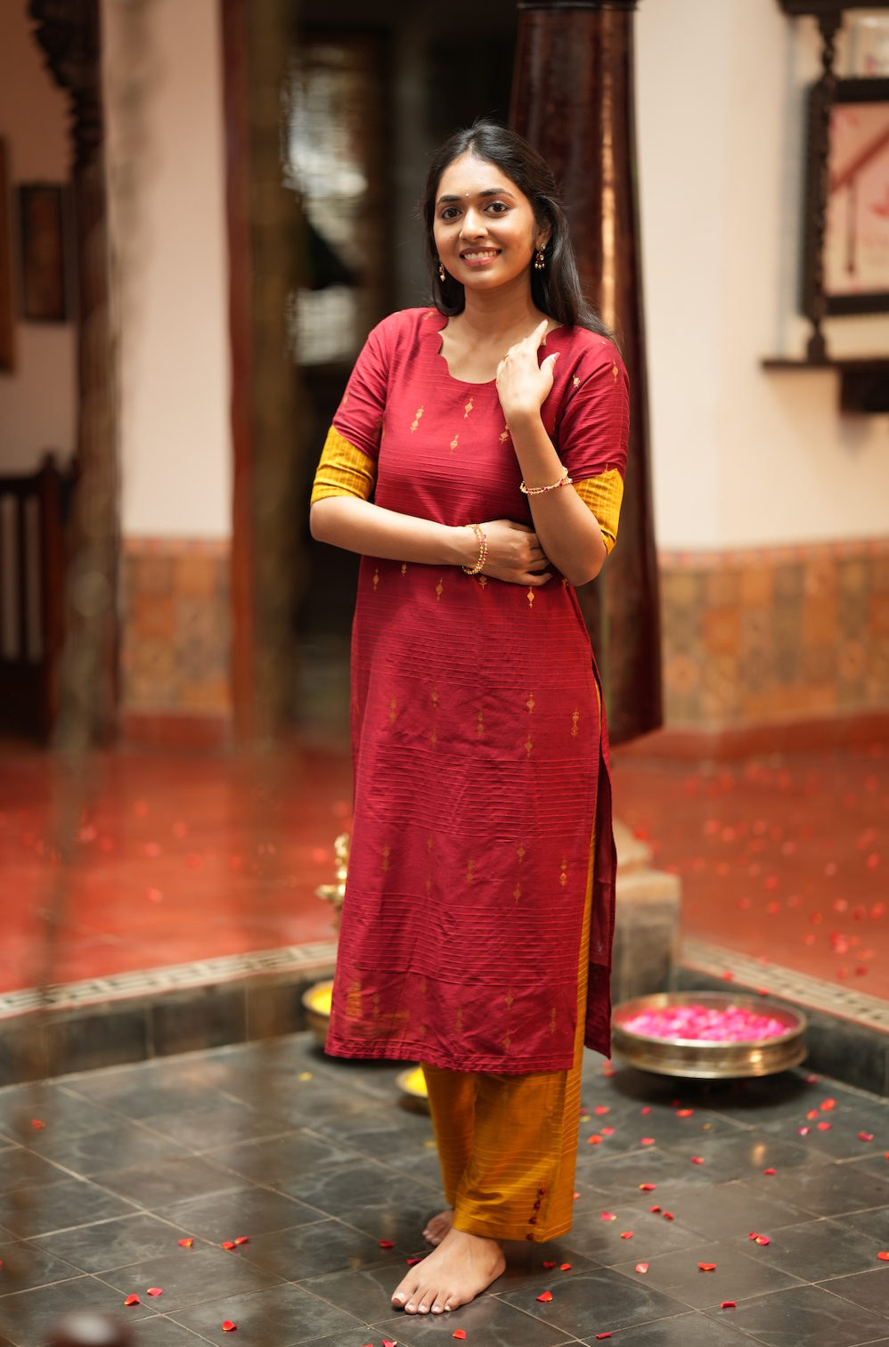Yashodha-RED WITH MUSTARD
