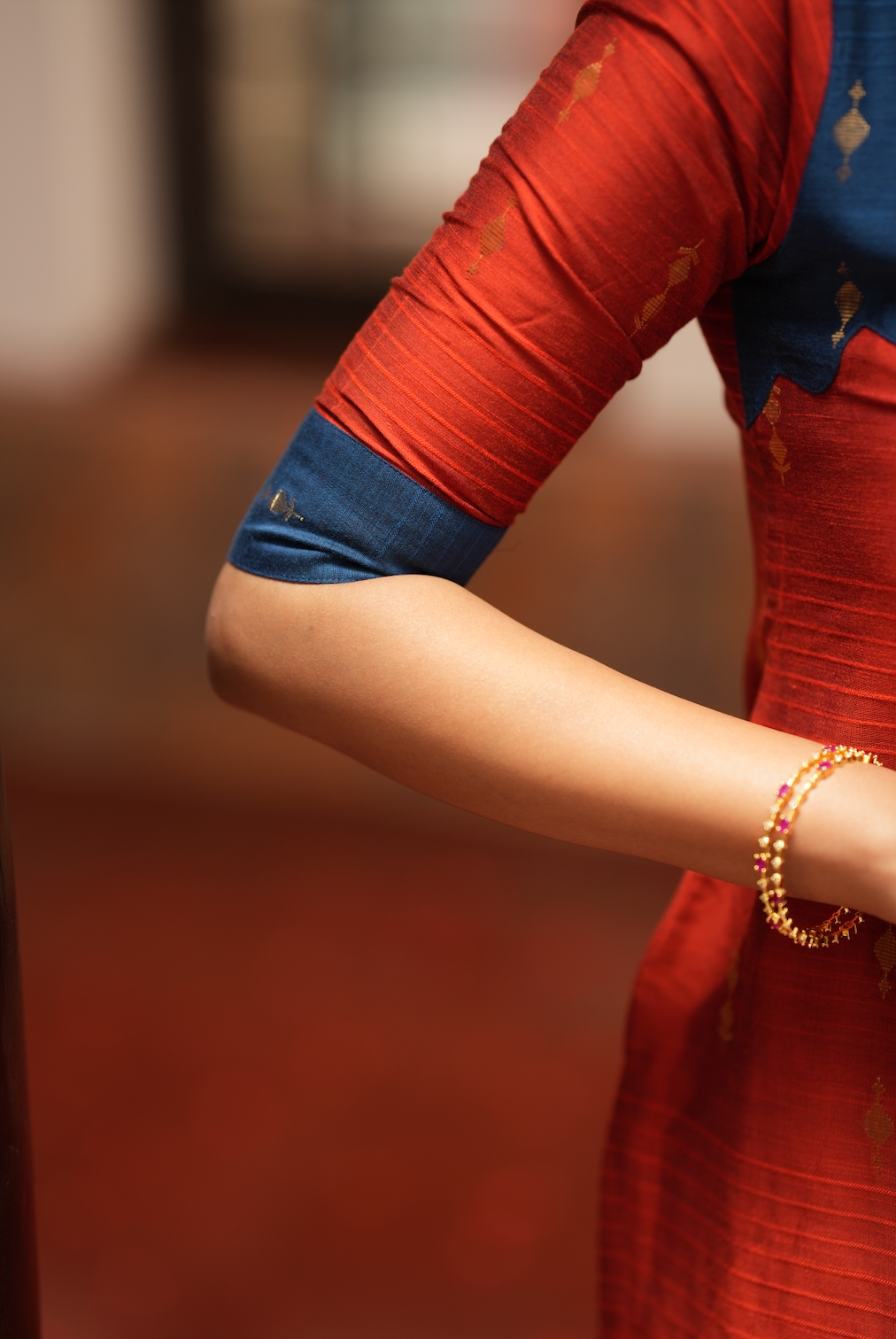 Yashodha-ORANGE AND NAVY