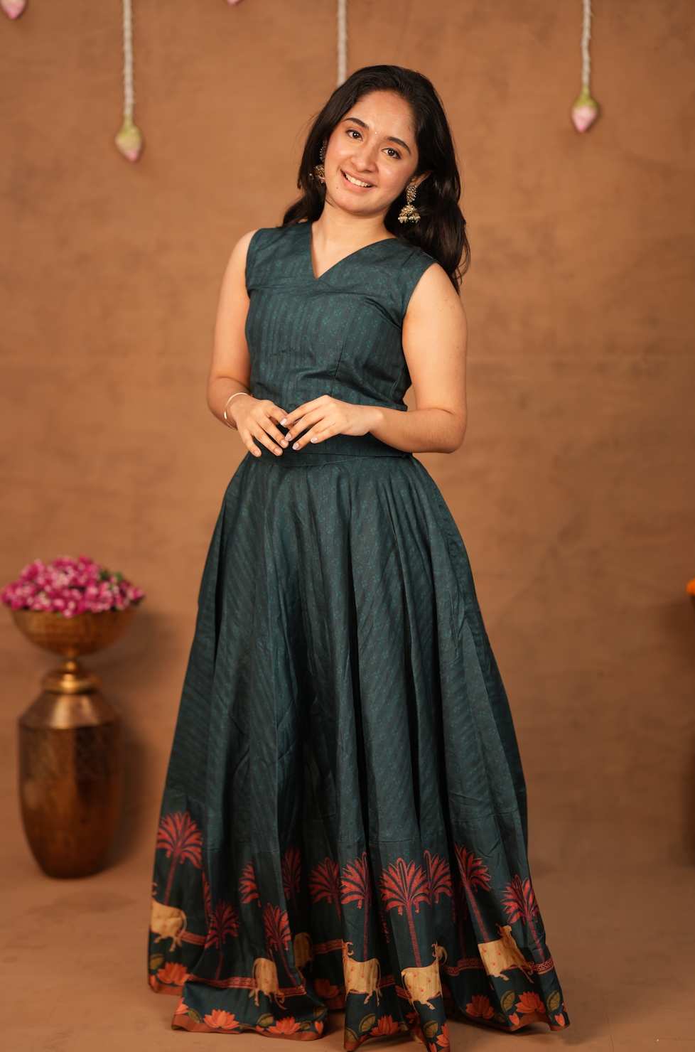 Tarangini II – Sleeveless Semi Tussar Silk Top & Skirt Set