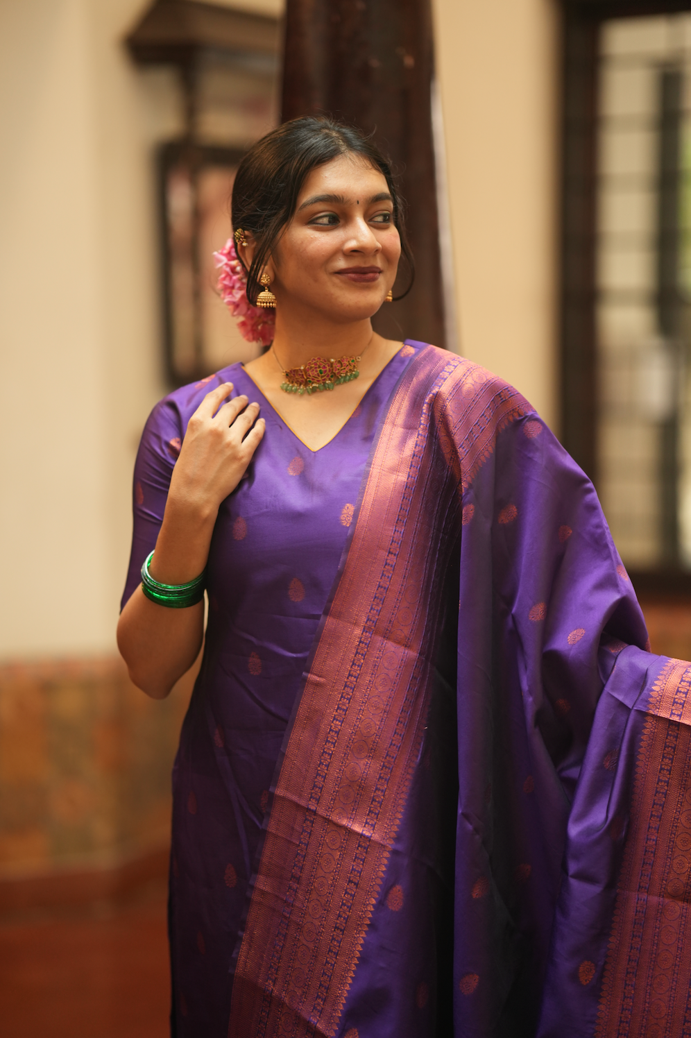 VEENA-Silk monotone set