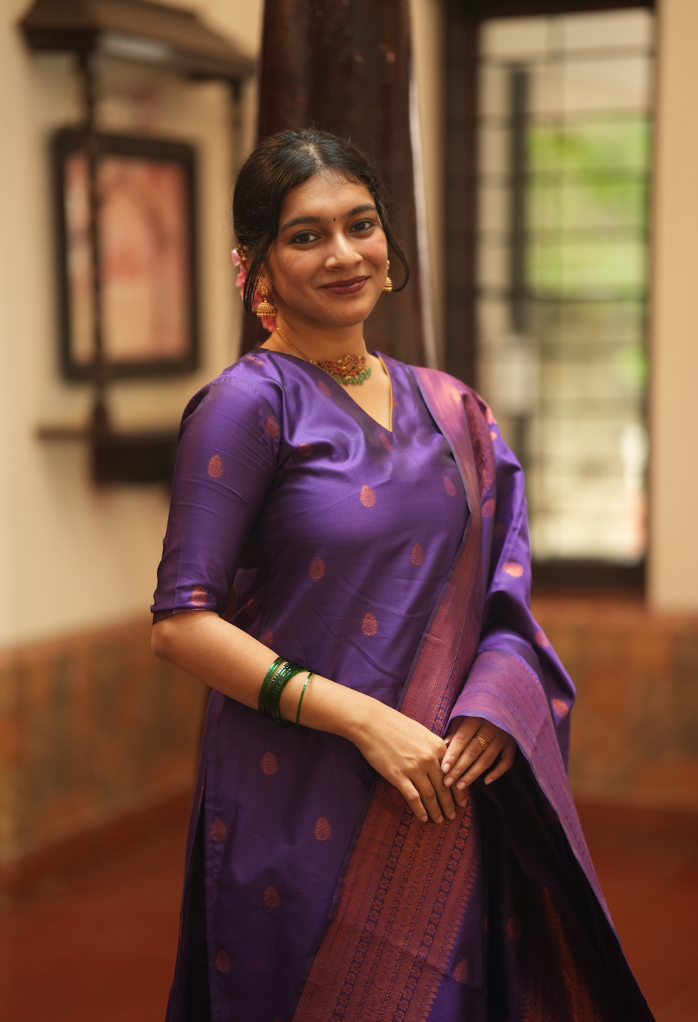 VEENA-Silk monotone set