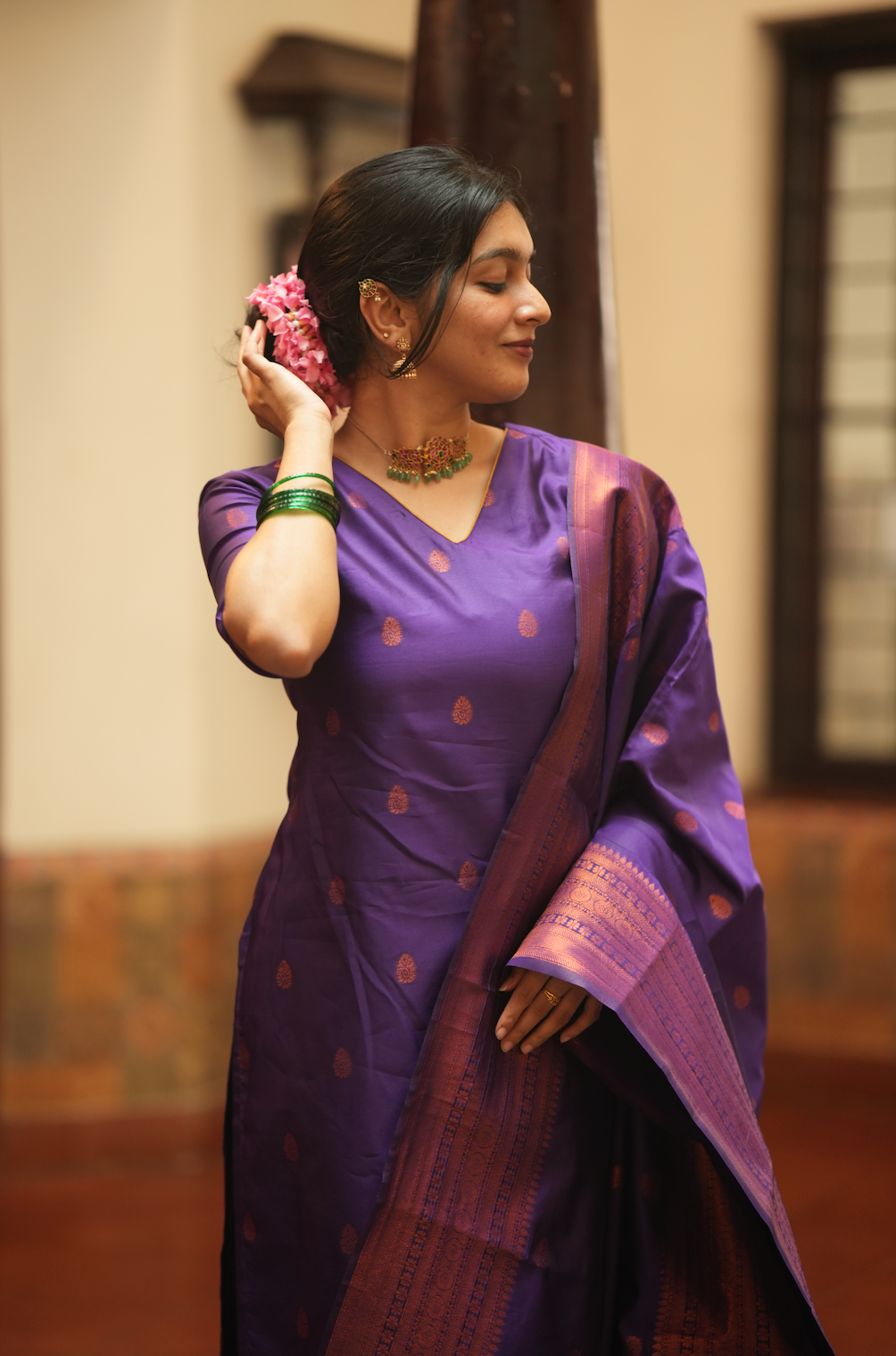 VEENA-Silk monotone set