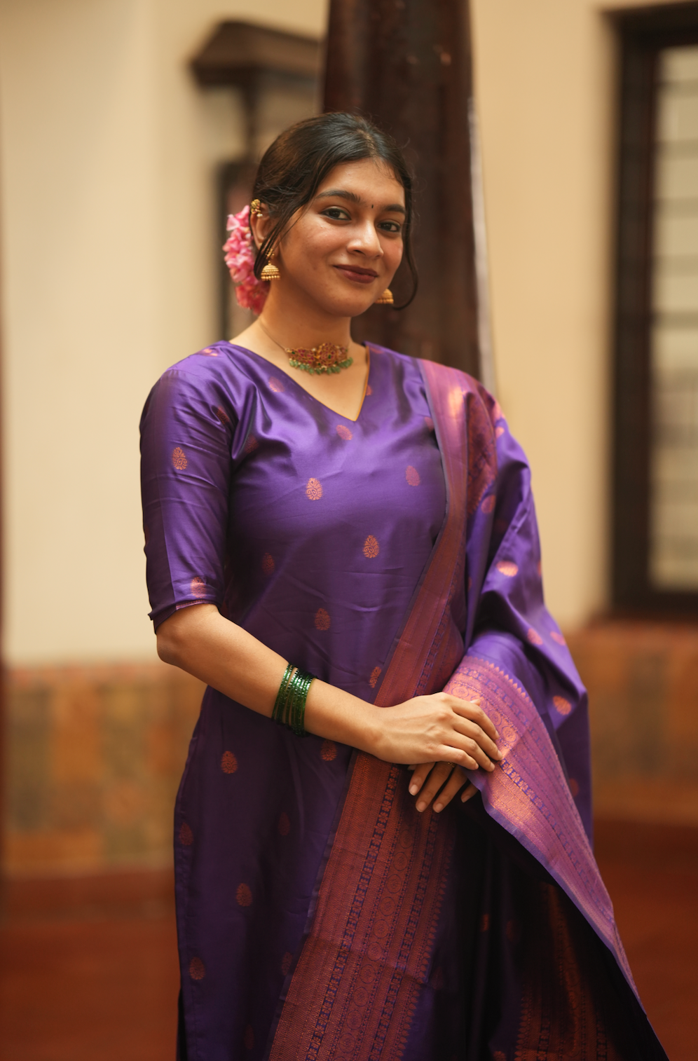 VEENA-Silk monotone set
