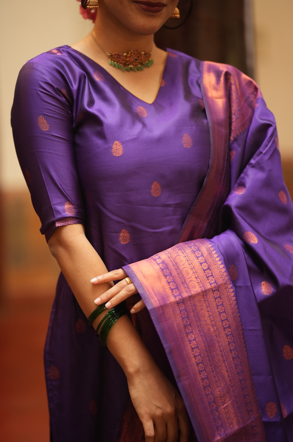 VEENA-Silk monotone set