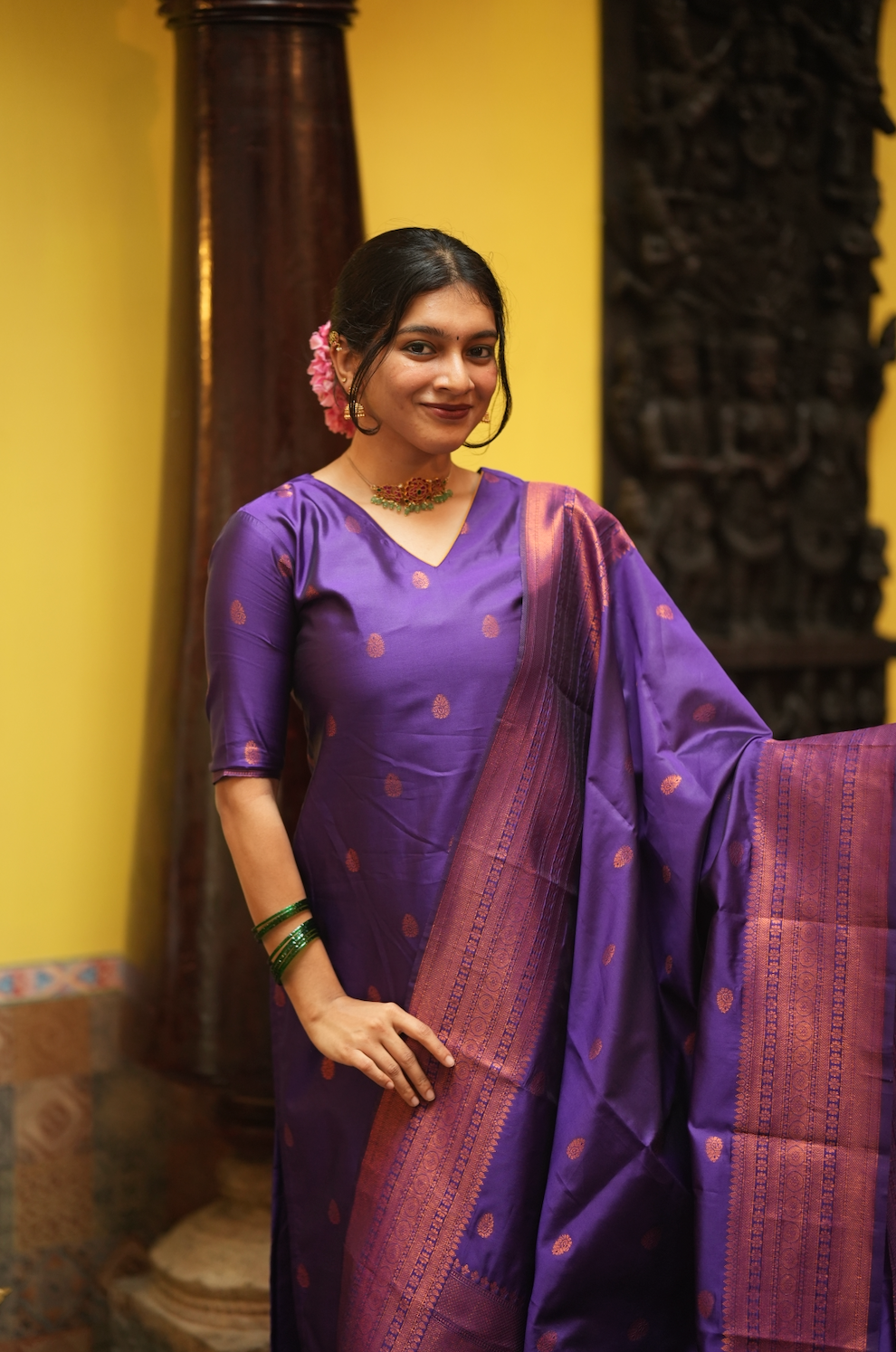 VEENA-Silk monotone set