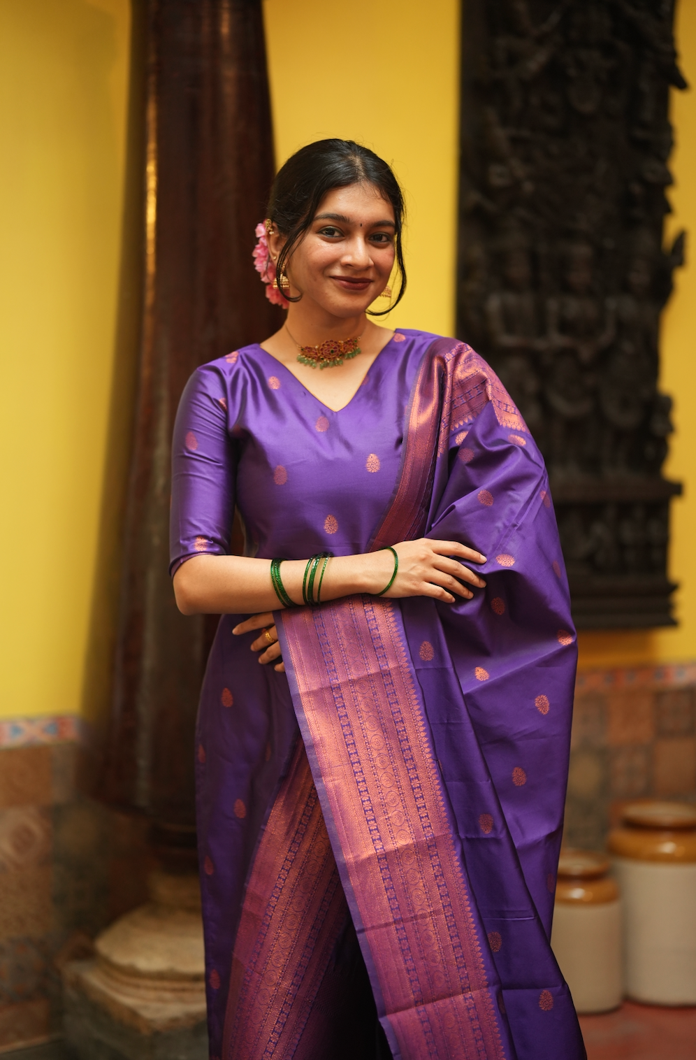 VEENA-Silk monotone set