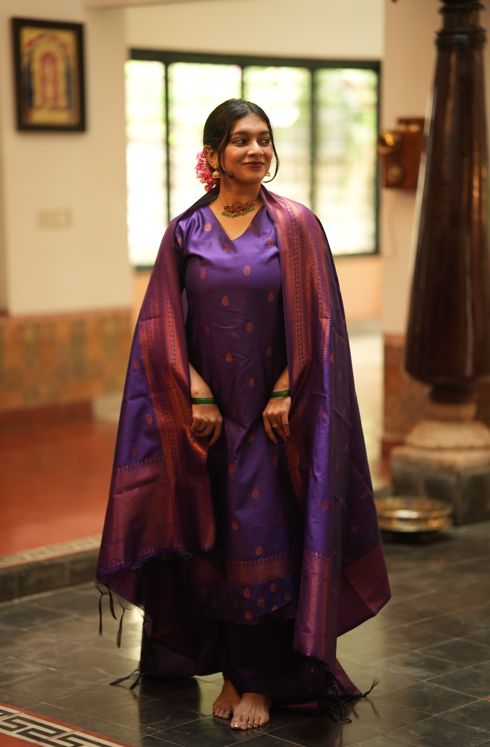 VEENA-Silk monotone set