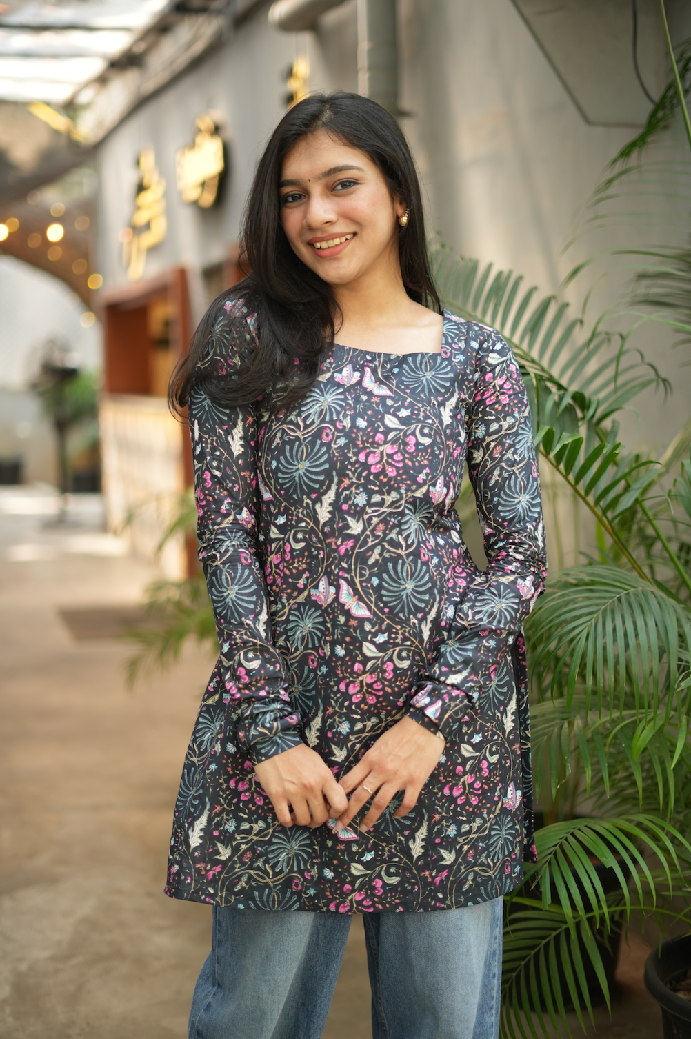 Megha-short Kurti I(black)