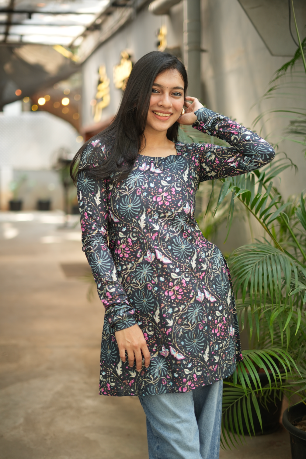 Megha-short Kurti I(black)