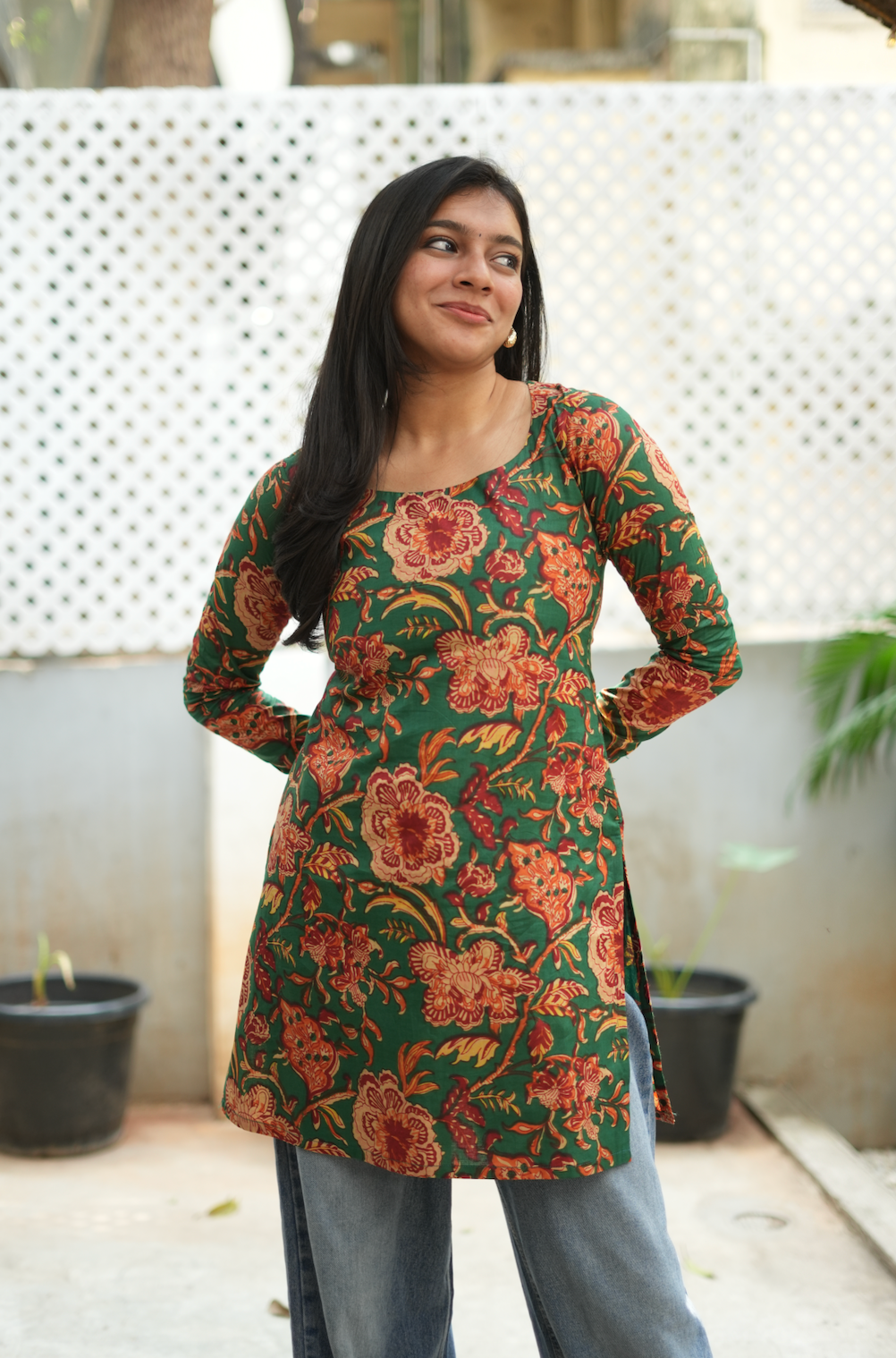 Megha-short Kurti IV(Green)