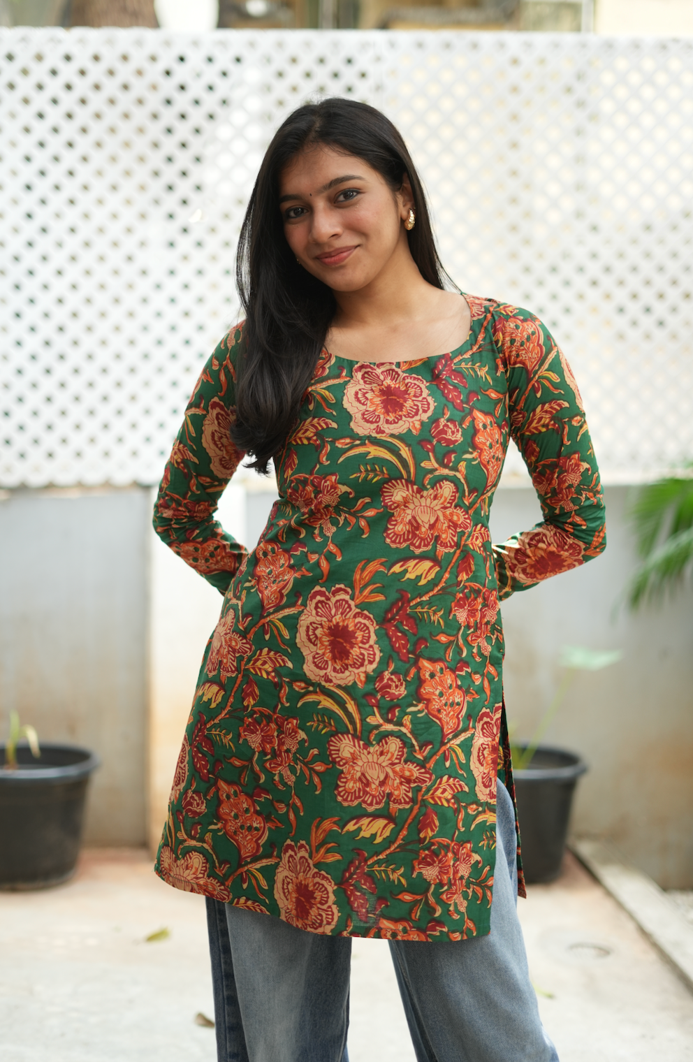 Megha-short Kurti IV(Green)