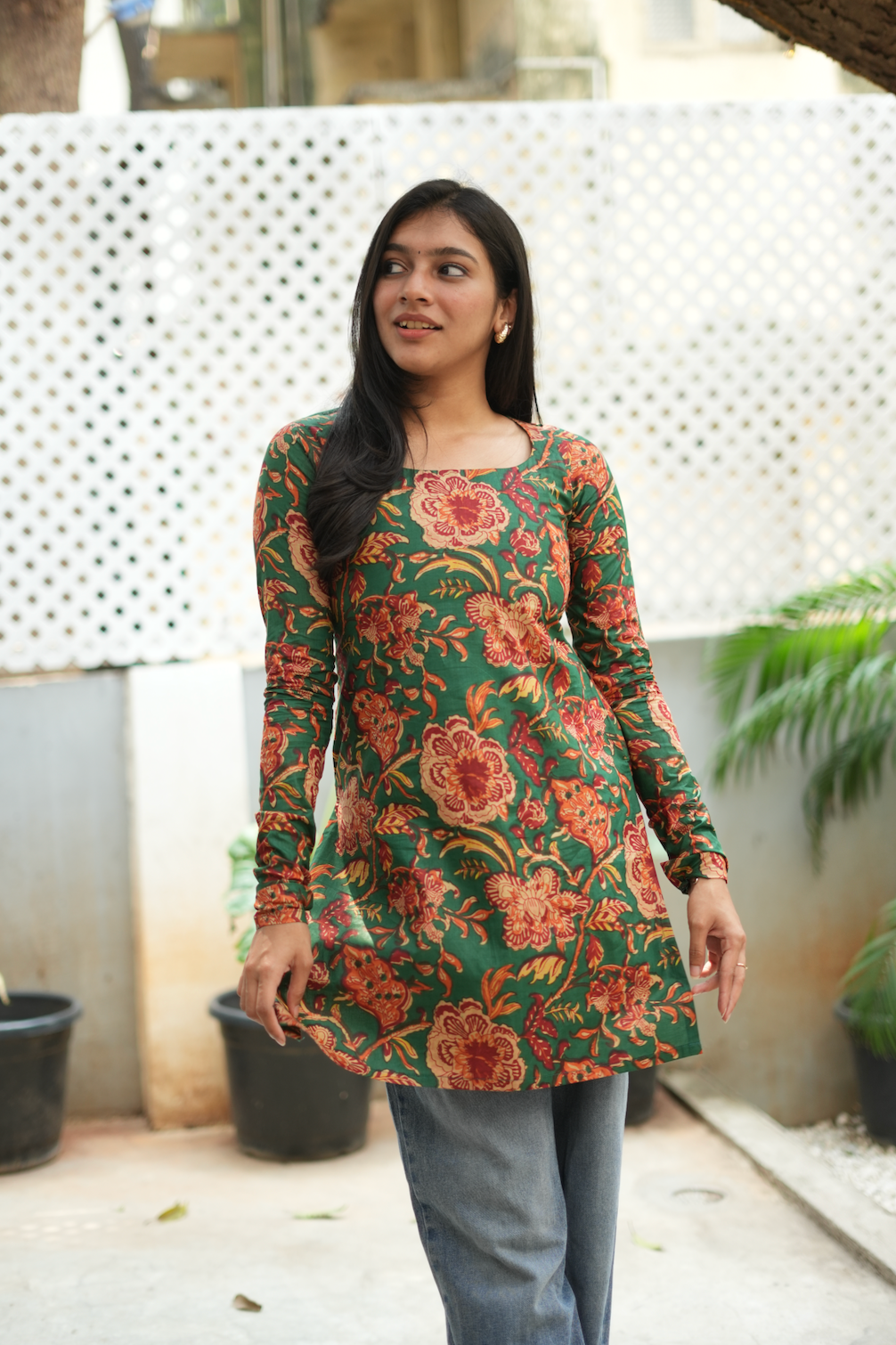 Megha-short Kurti IV(Green)